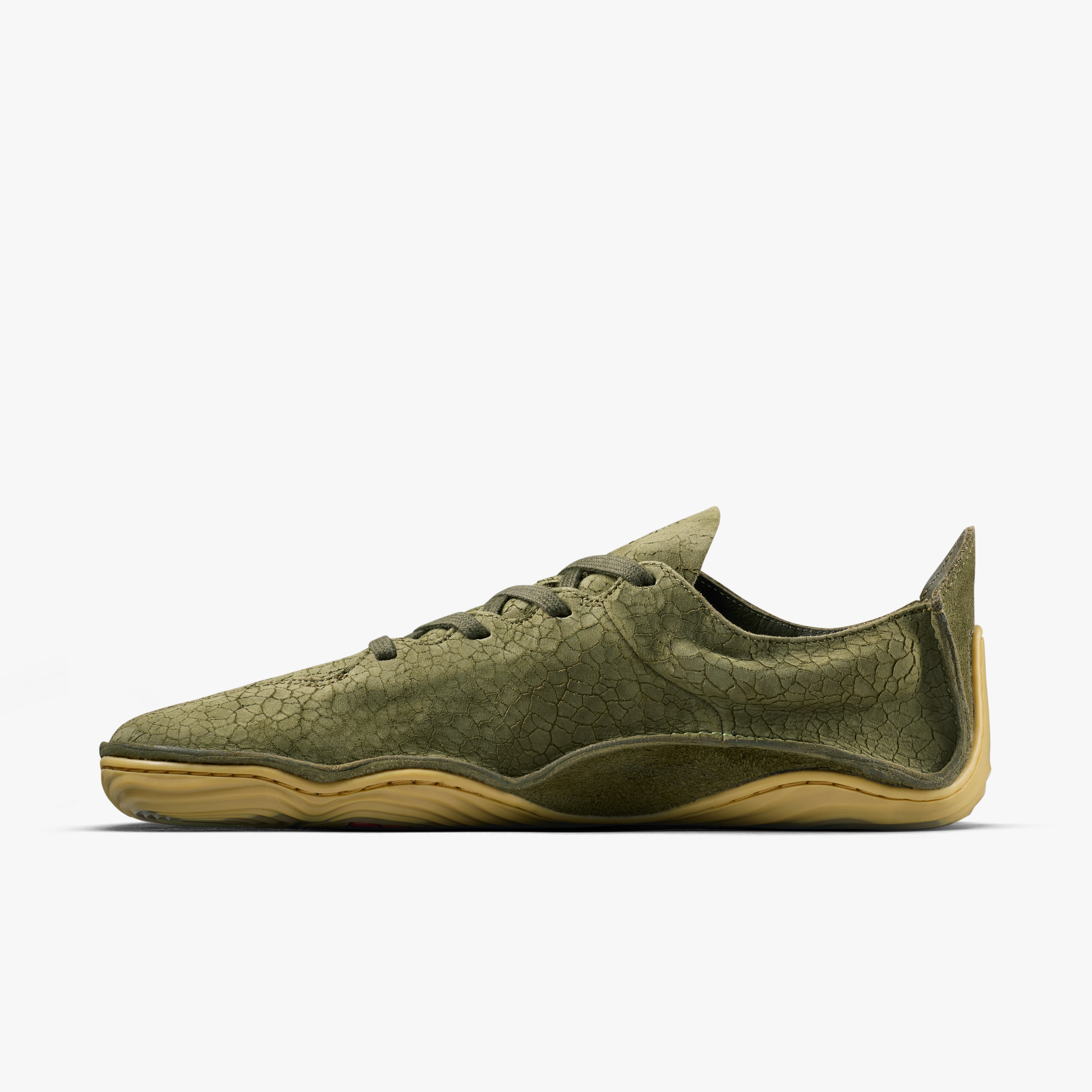Vivobarefoot Sensus II Mens Dark Olive Cracked Leather, set indefra