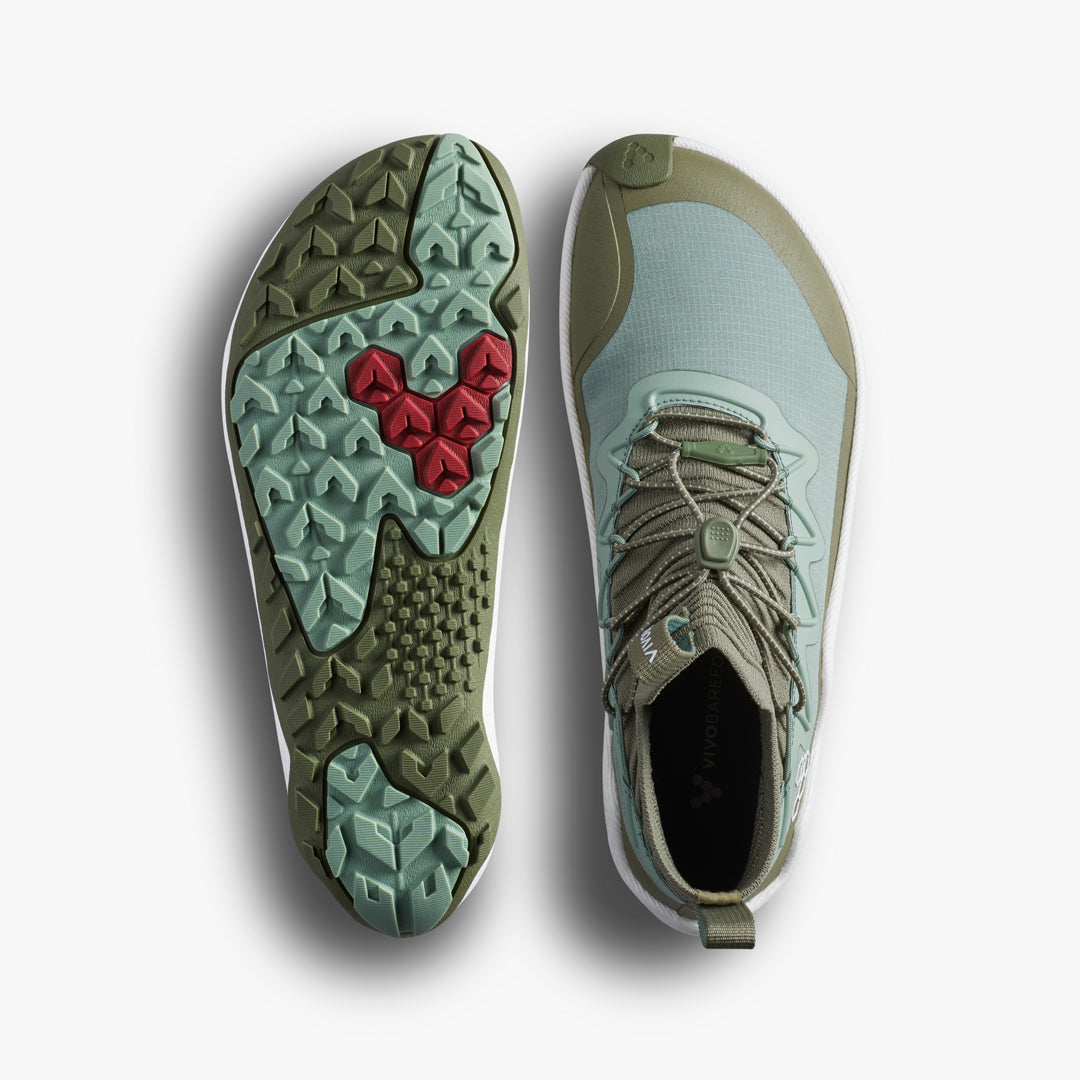 Vivobarefoot Primus Trail Flow Mid II Mens – Glacial Green – SoleAndTop