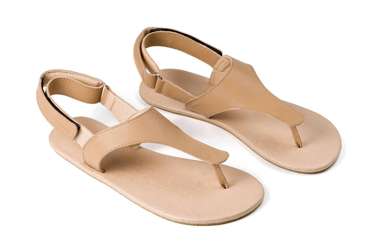 Ahinsa Simple barfods sandaler til kvinder i farven beige, par