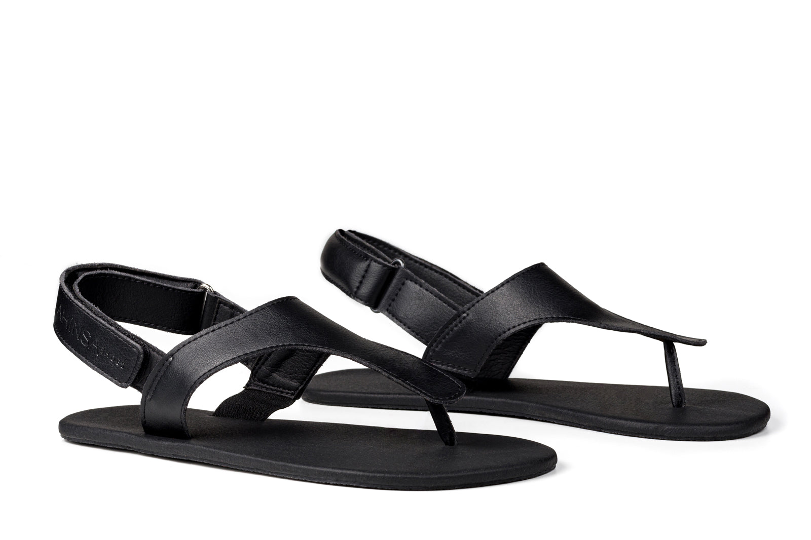 Ahinsa Simple barfods sandaler til kvinder i farven black, par