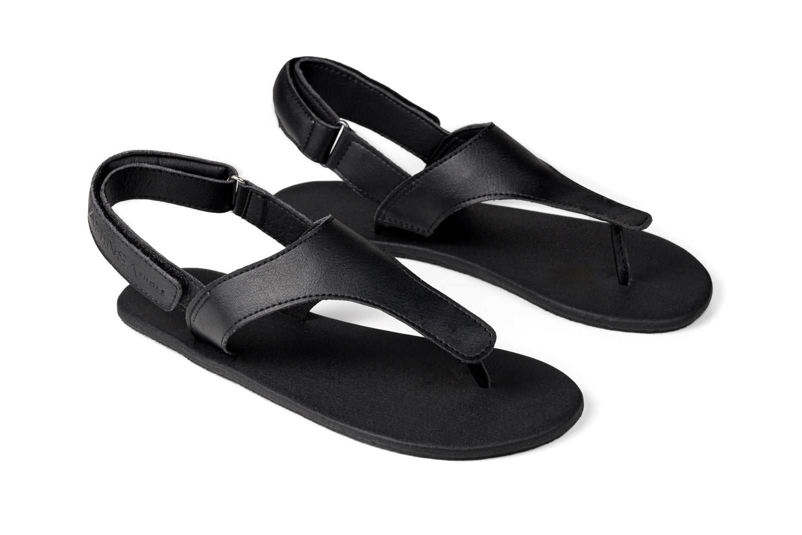 Ahinsa Simple barfods sandaler til kvinder i farven black, par