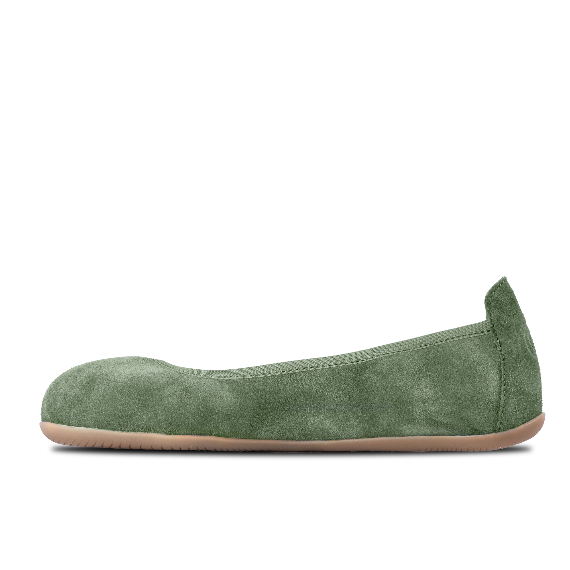 Aylla Ballerina barfods ballerinaer til kvinder i farven moss green, inderside