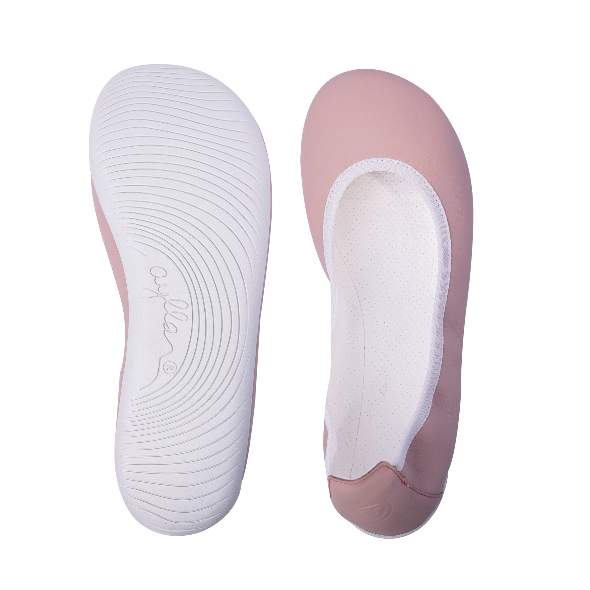 Aylla Ballerina barfods ballerinaer til kvinder i farven powder, top