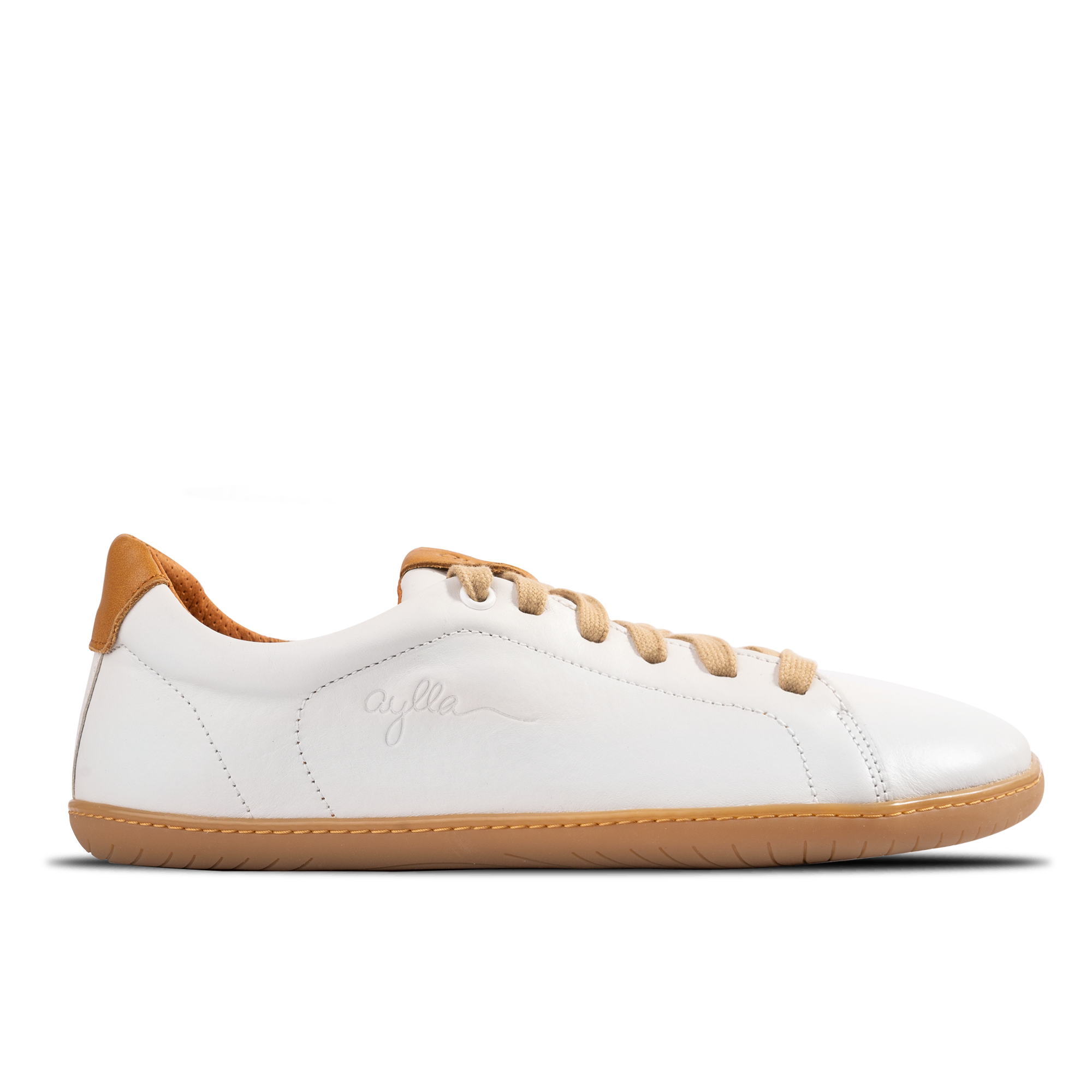 Aylla Keck Womens barfods sneakers i læder til kvinder i farven white, yderside