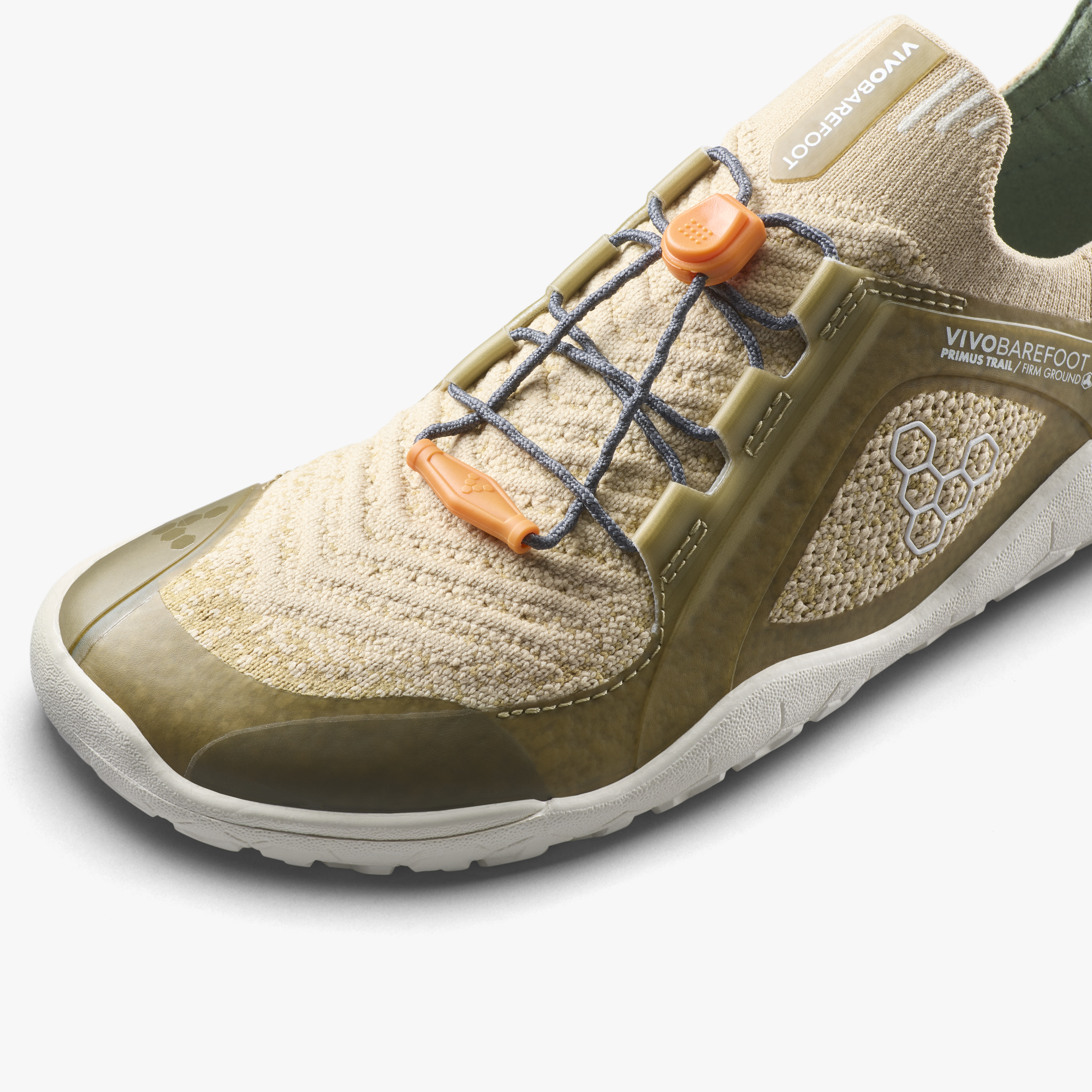 Vivobarefoot Primus Trail Knit FG Juniors Peyote, nærbillede af materiale