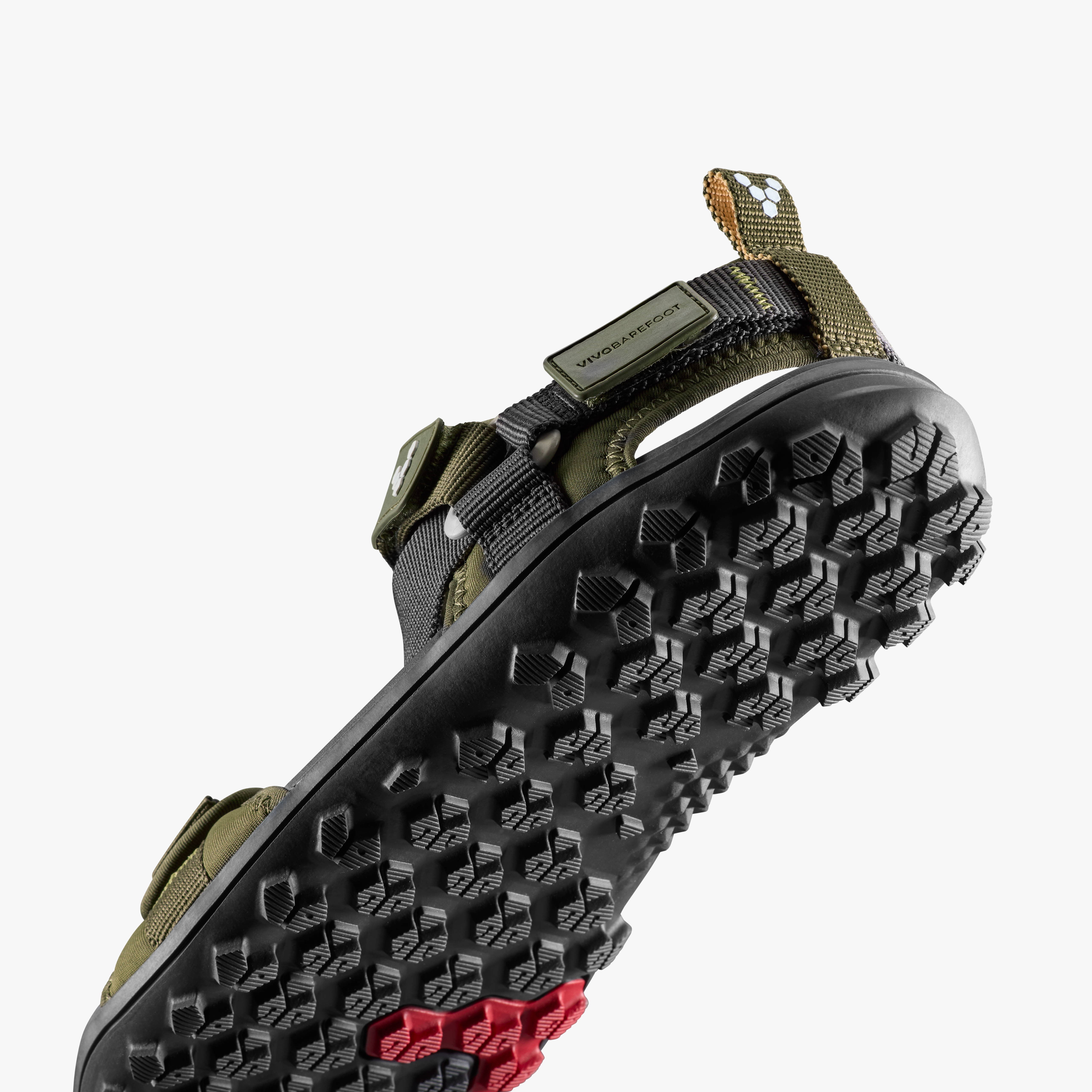 Vivobarefoot Tracker Ora Sandal Womens – Dark Olive, nærbillede
