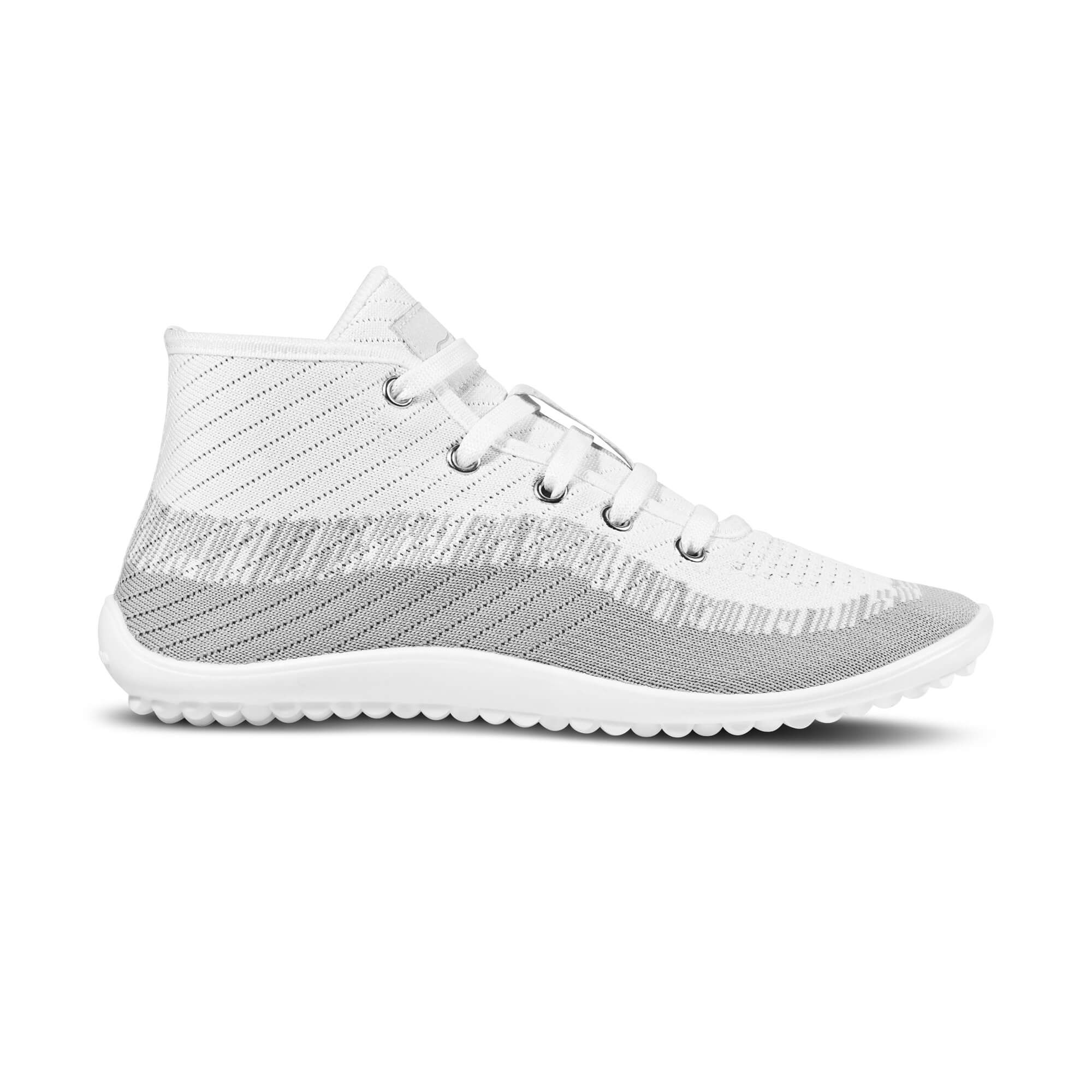 Leguano Stream barfods high ankle sneakers til kvinder og mænd i farven white, inderside