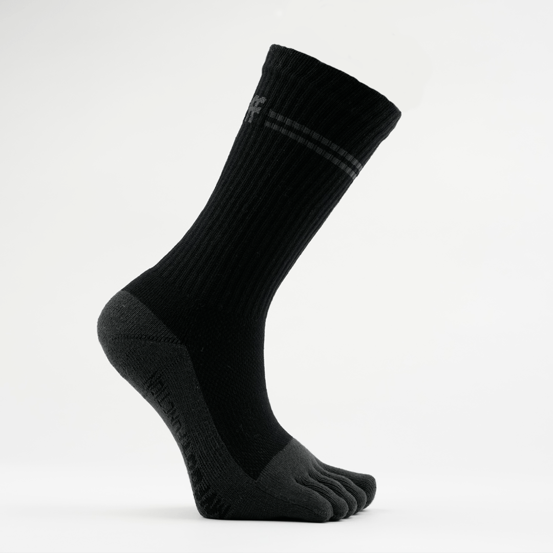 My Foot Function Toe Socks - Crew Length - Black