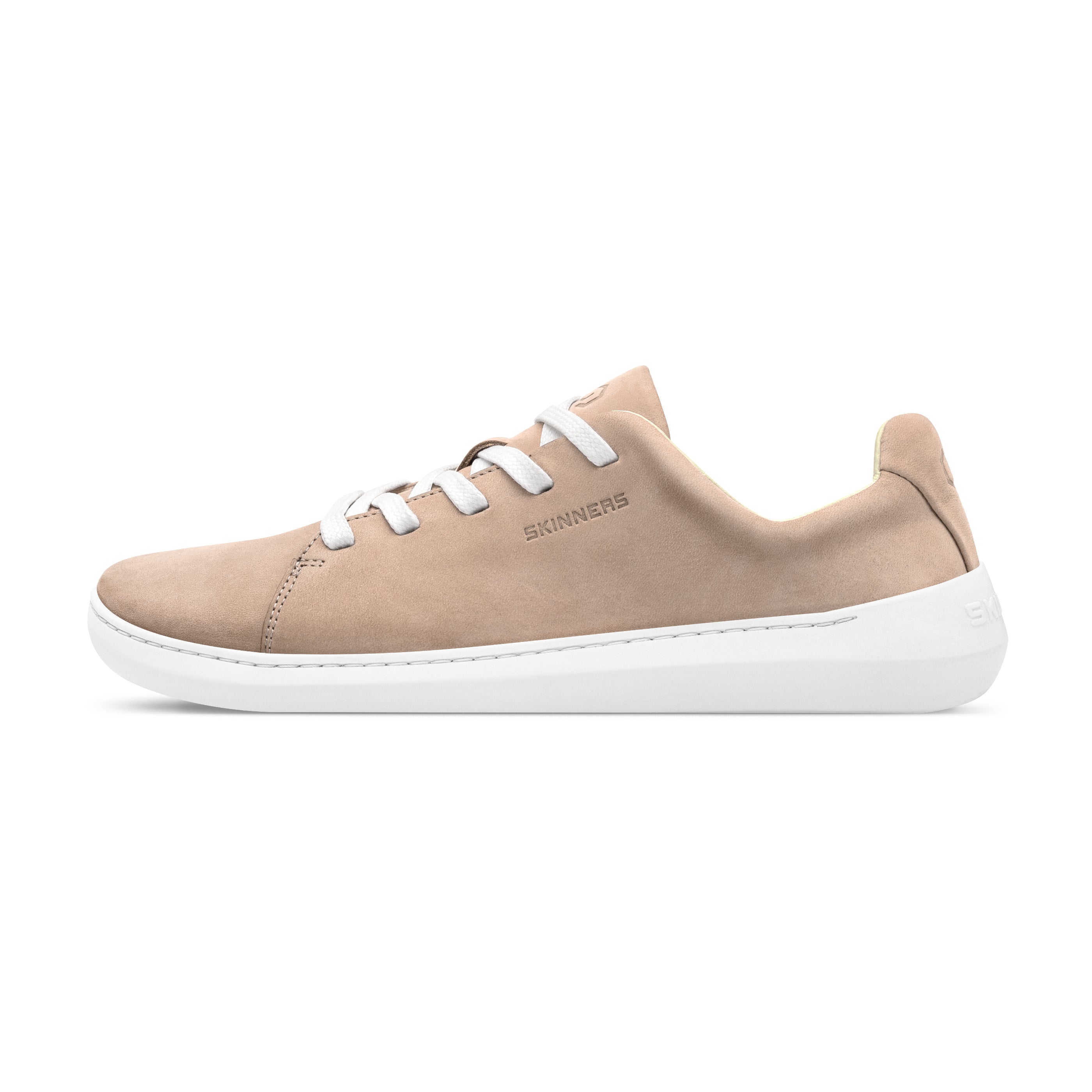 Mærkbare Walker barfods sneakers til kvinder og mænd i farven beige / white, yderside