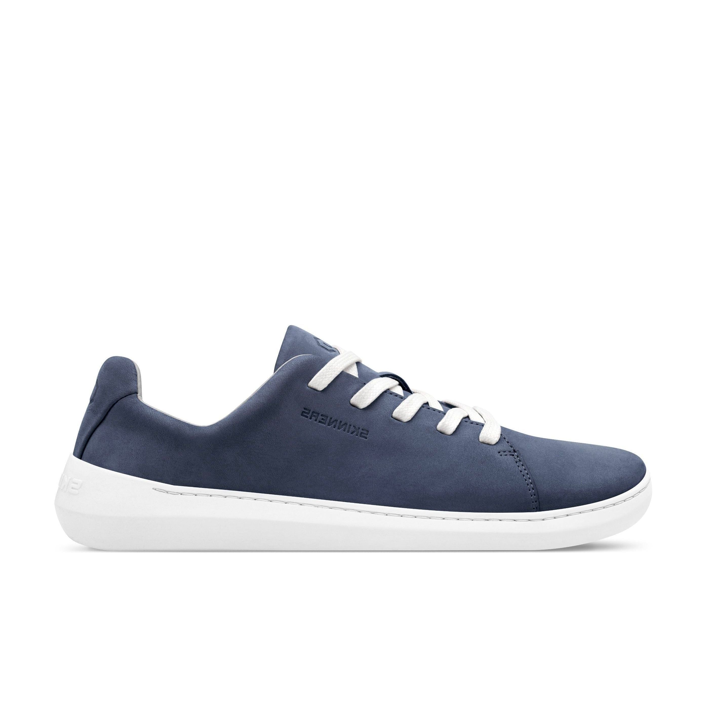 Mærkbare Walker barfods sneakers til kvinder og mænd i farven navy / white, yderside