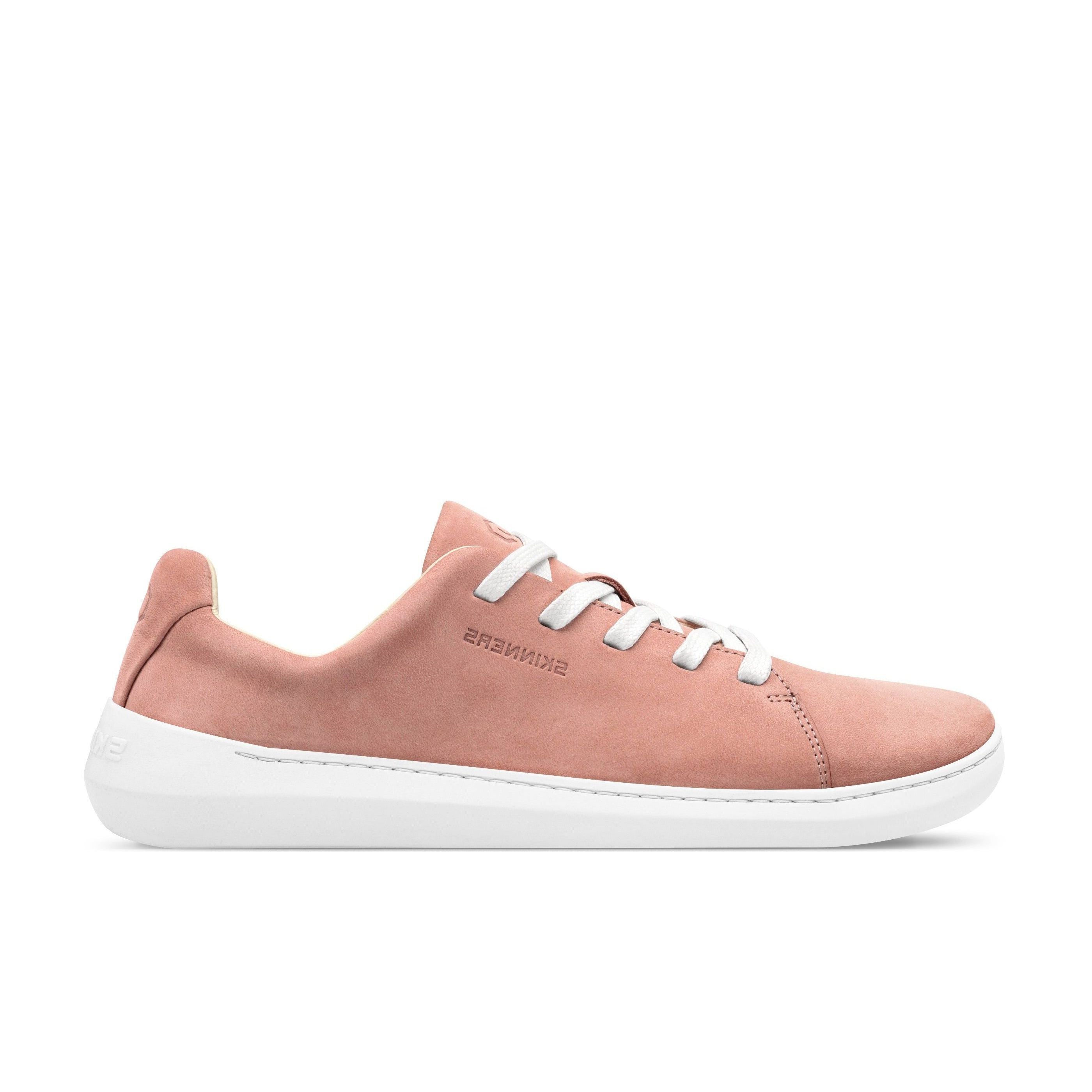 Mærkbare Walker barfods sneakers til kvinder og mænd i farven pink / white, yderside