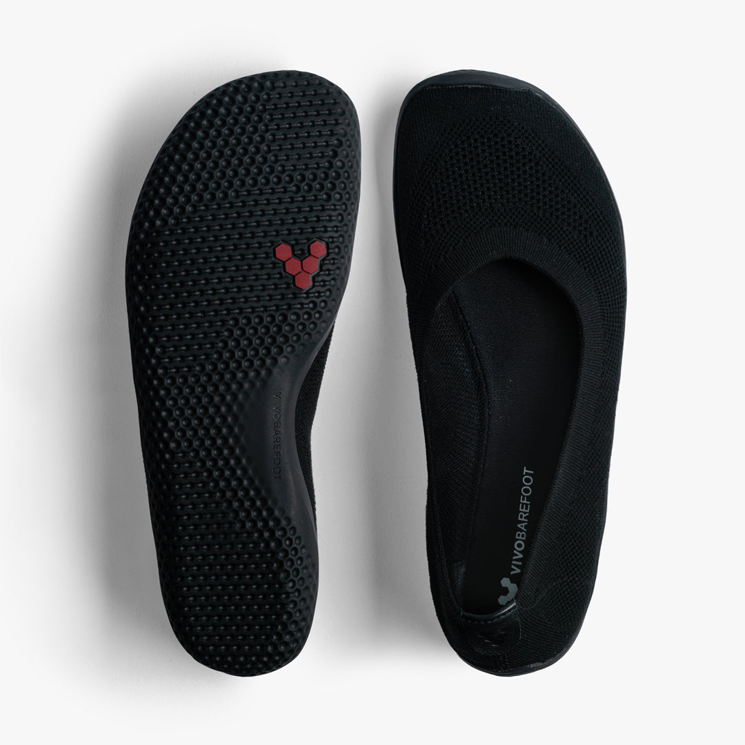 Vivobarefoot Asana Yin Ballerina Knit Womens – Obsidian 