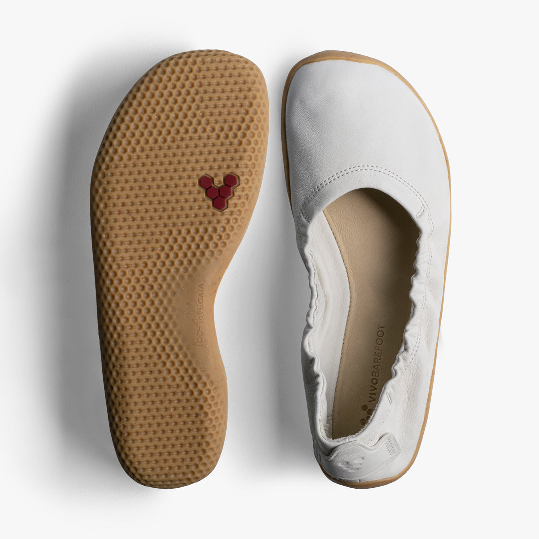 Vivobarefoot Asana Yin Ballerina Leather Womens – Limestone 