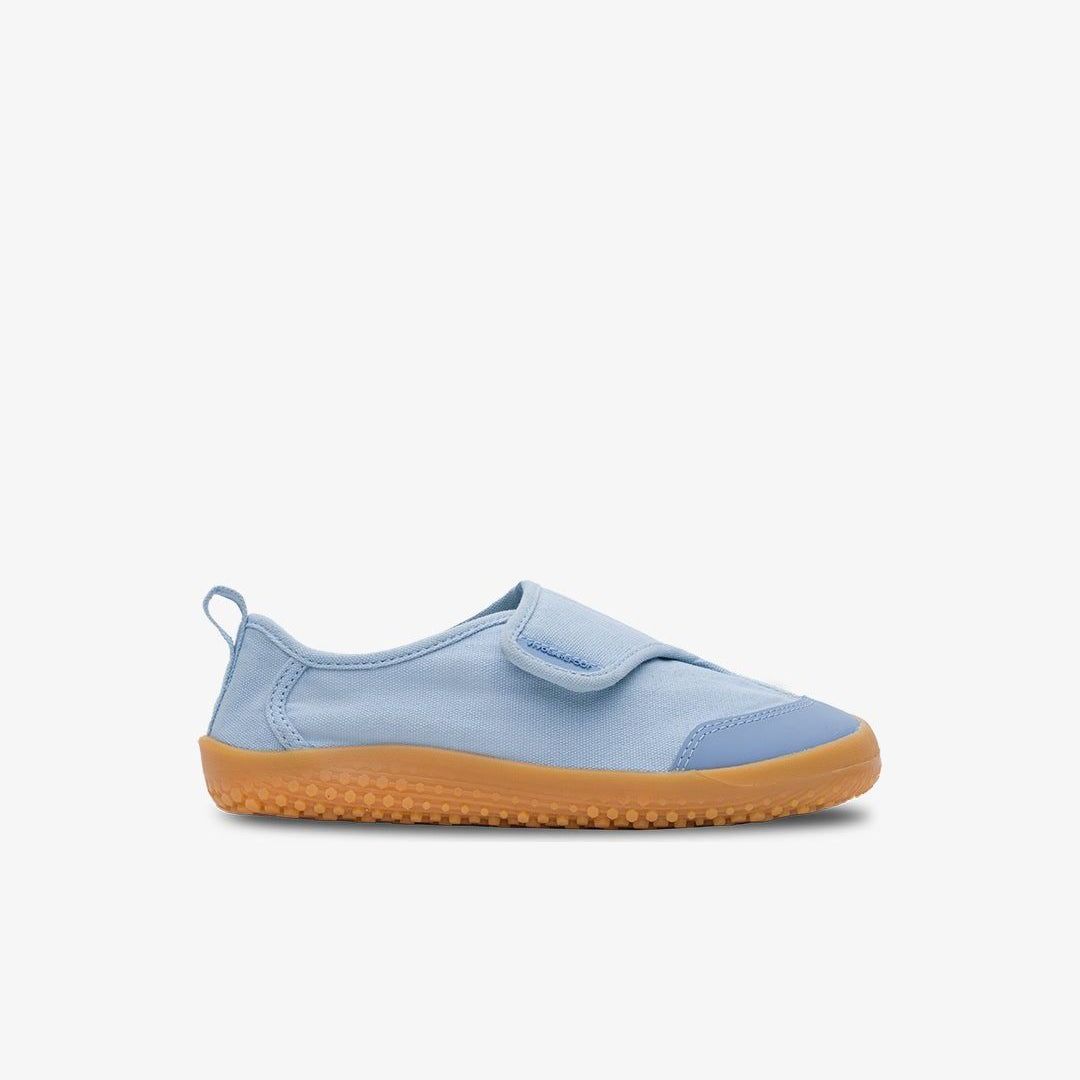 Vivobarefoot Gaia Kids barfods canvas børnesko til børn i farven rain washed, yderside