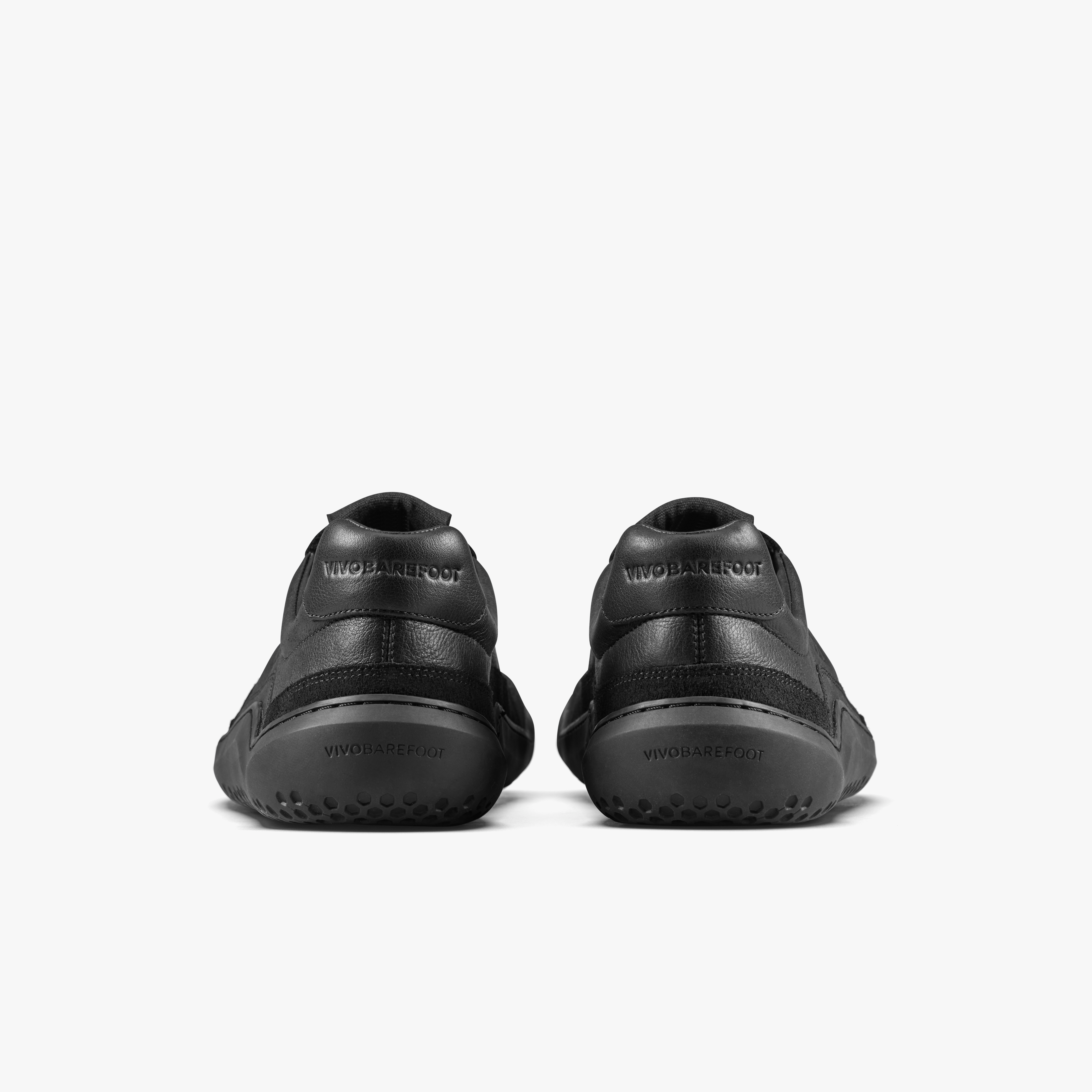 Vivobarefoot Gobi III Sneaker Leather Mens barfodssko til mænd i farven triple obsidian, bagfra