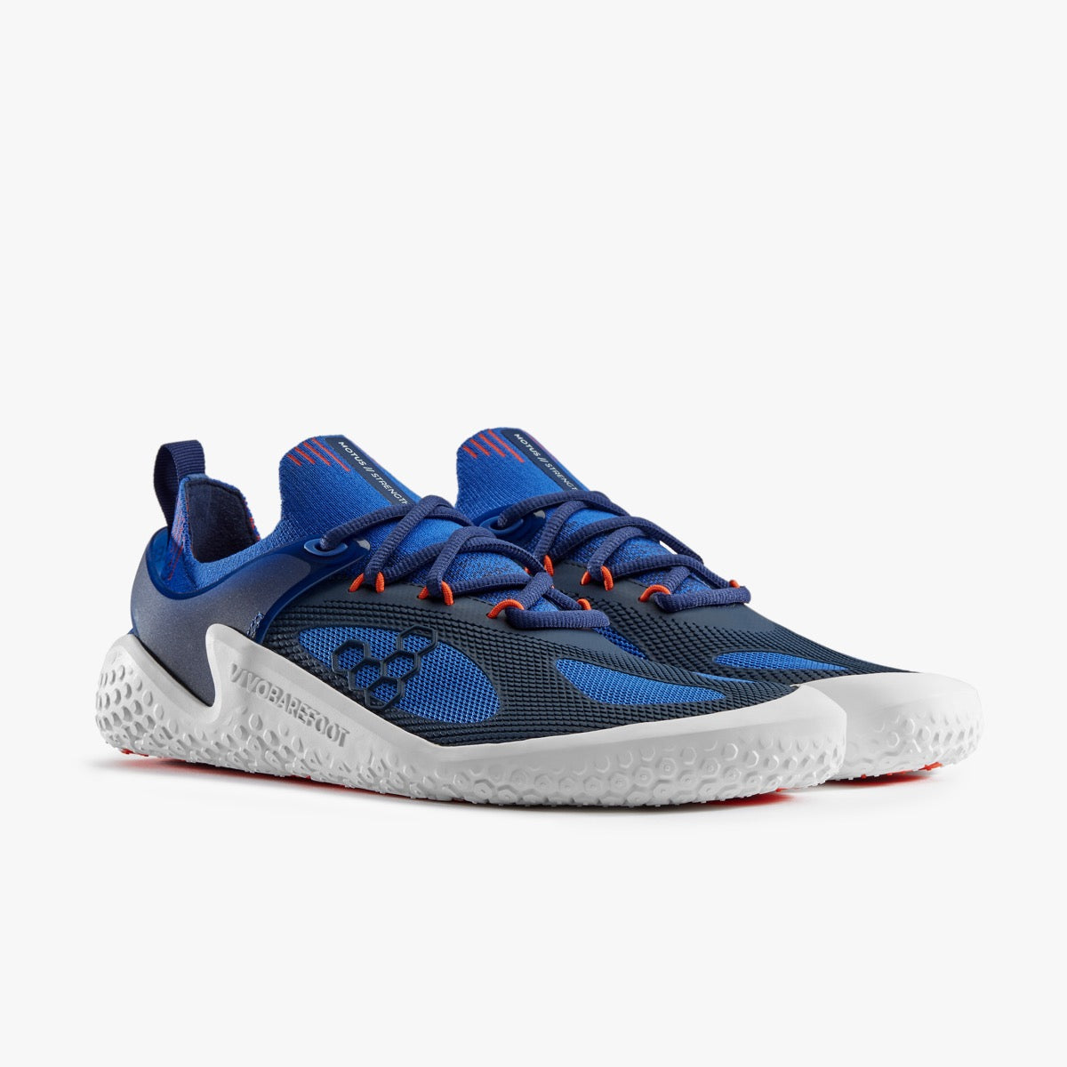 Vivobarefoot Motus Strength Mens – Dazzling Blue-Navy-Orange