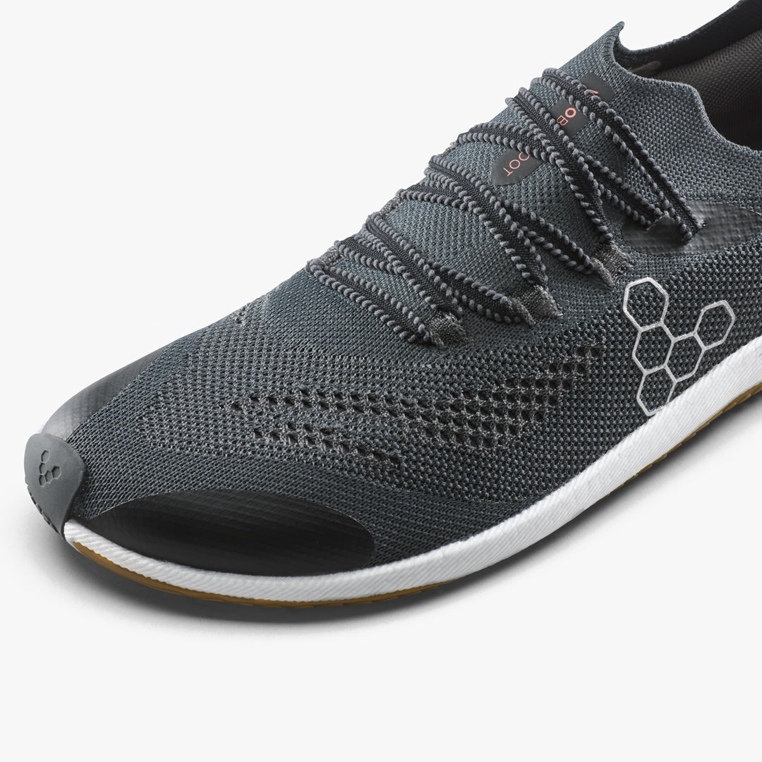 Vivobarefoot Primus Flow Knit Mens barfodssko til mænd i farven eclipse/gum, nærbillede
