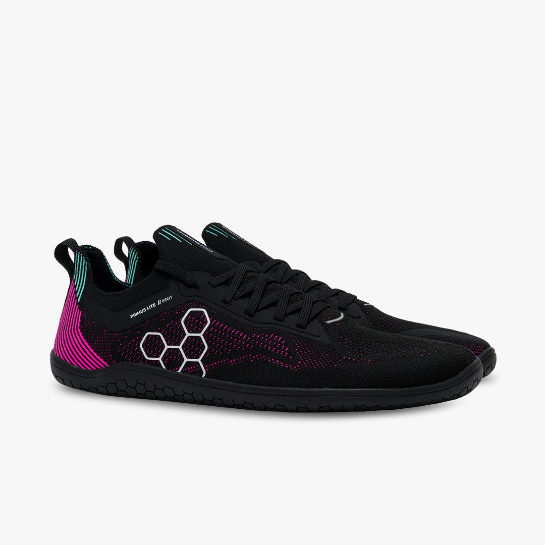 Vivobarefoot Primus Lite Knit Womens – Obsidian / Vibrant Pink