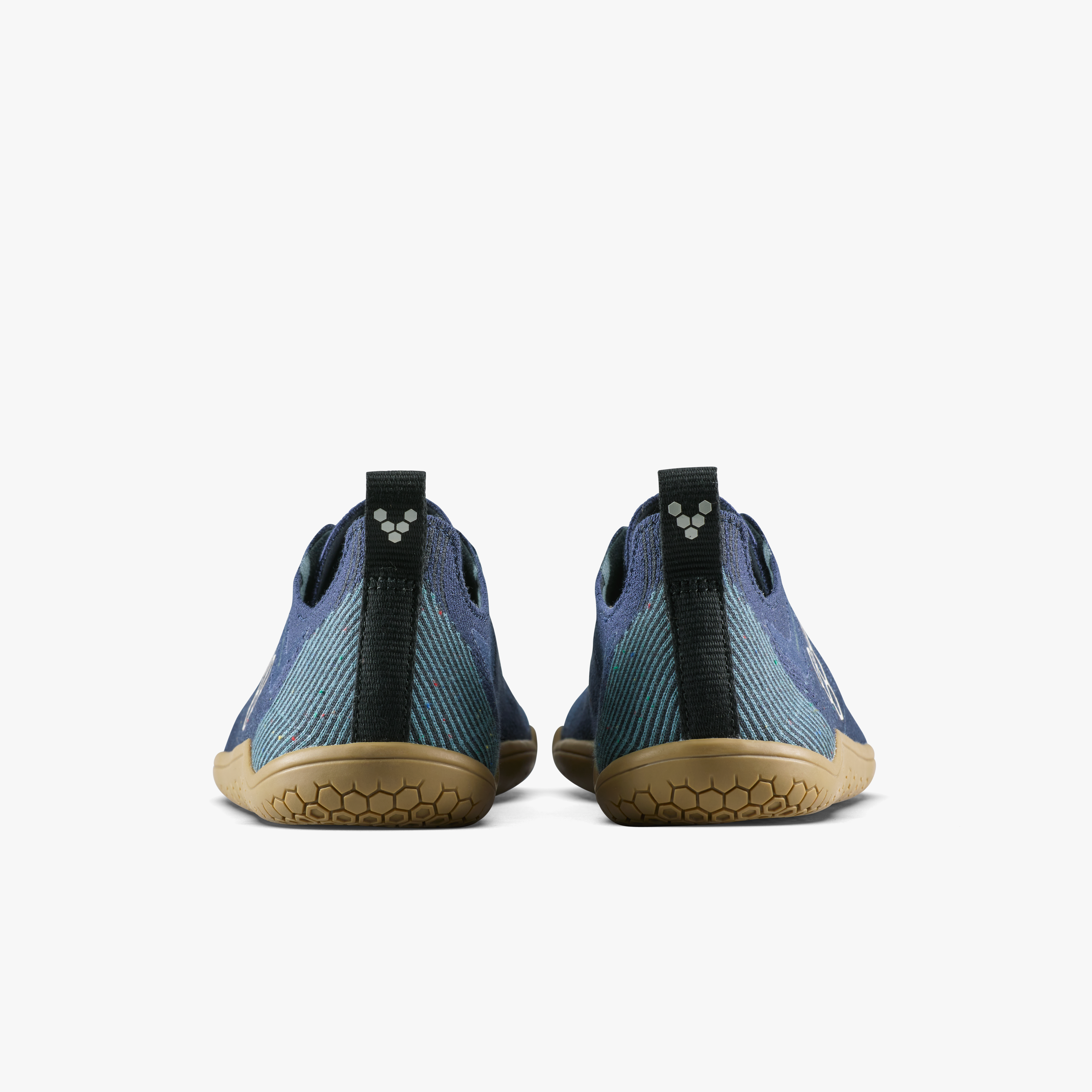 Vivobarefoot Primus Lite Knit Natural Mens barfodssko til mænd i farven deep ocean, bagfra