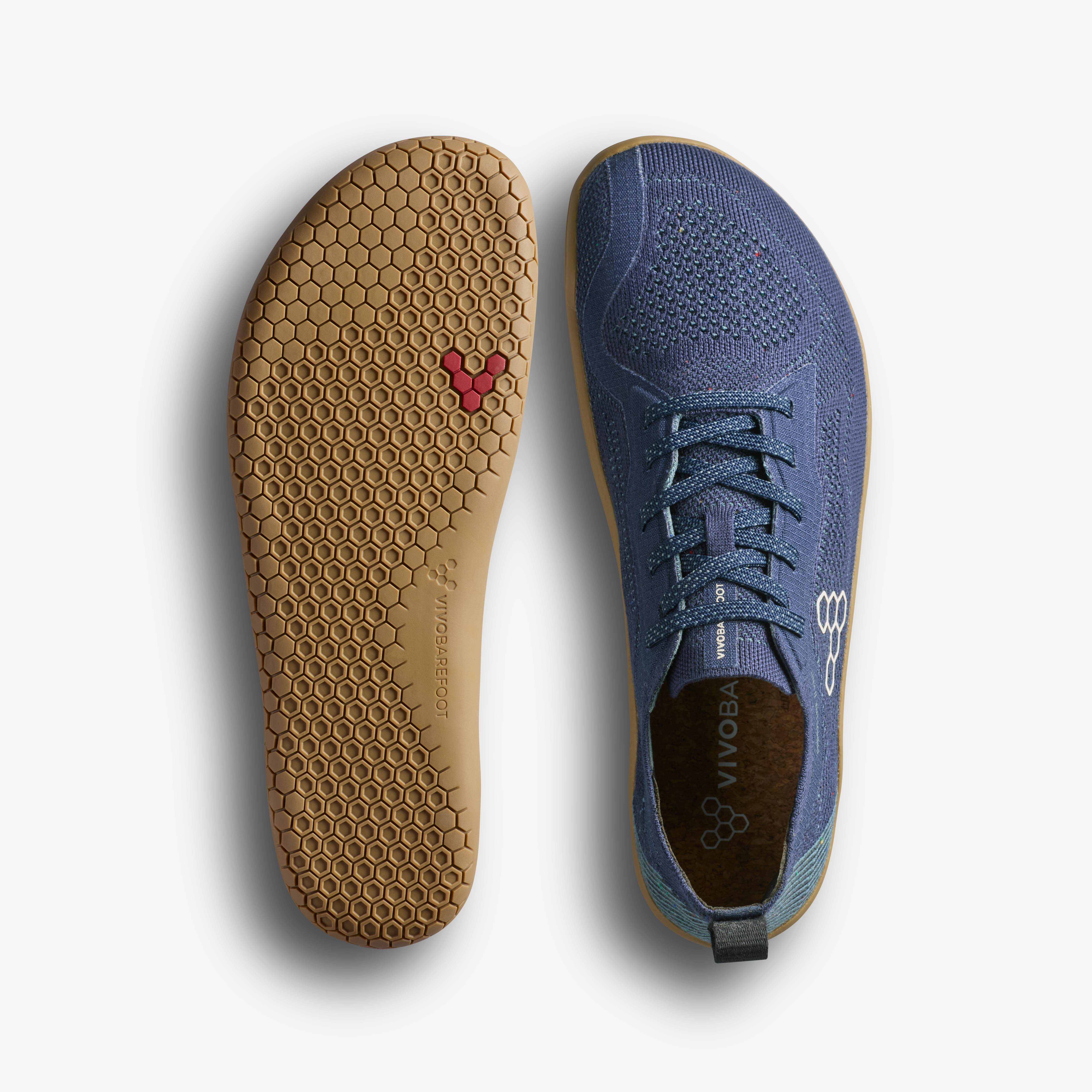 Vivobarefoot Primus Lite Knit Natural Mens barfodssko til mænd i farven deep ocean, sål og top