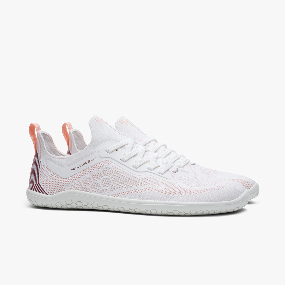 Vivobarefoot Primus Lite Knit Mens – White/Peach Melba