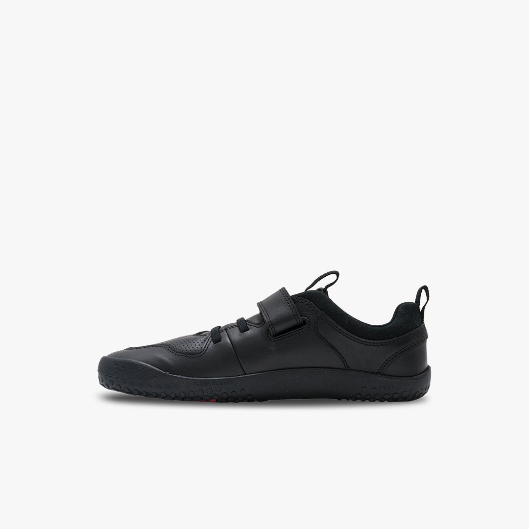 Vivobarefoot Primus Ludo School Kids barfods sorte sneakers til børn i farven obsidian, inderside