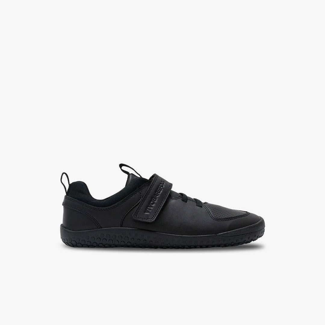 Vivobarefoot Primus Ludo School Kids barfods sorte sneakers til børn i farven obsidian, yderside