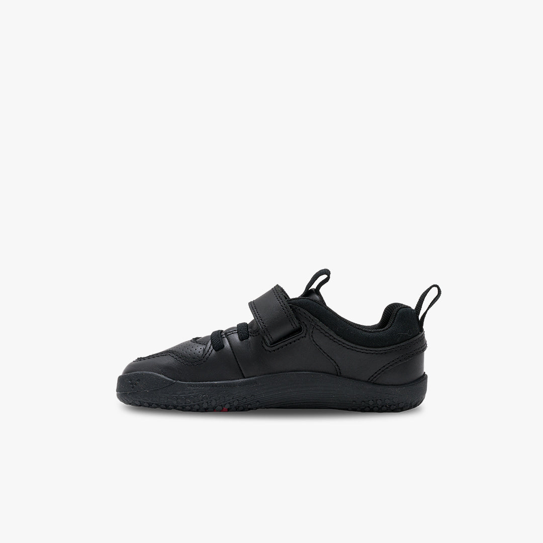 Vivobarefoot Primus Ludo School Preschool barfods sorte sneakers til børn i farven obsidian, inderside