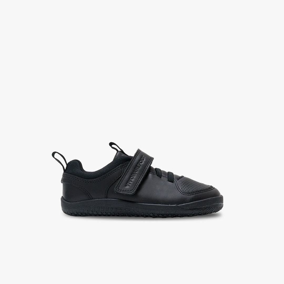 Vivobarefoot Primus Ludo School Preschool barfods sorte sneakers til børn i farven obsidian, yderside