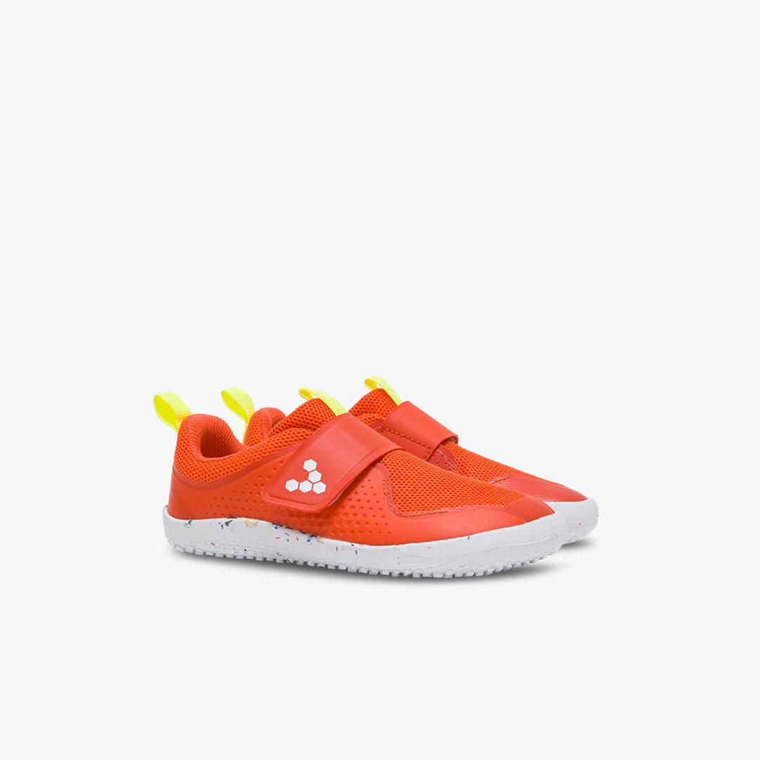 Vivobarefoot Primus Sport III Preschool barfods træningssko til børn i farven tomato, par