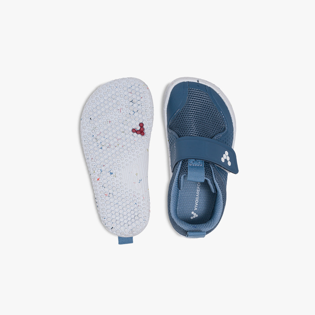 Vivobarefoot Primus Sport III Toddlers barfods træningssko til tumlinge i farven indigo, top