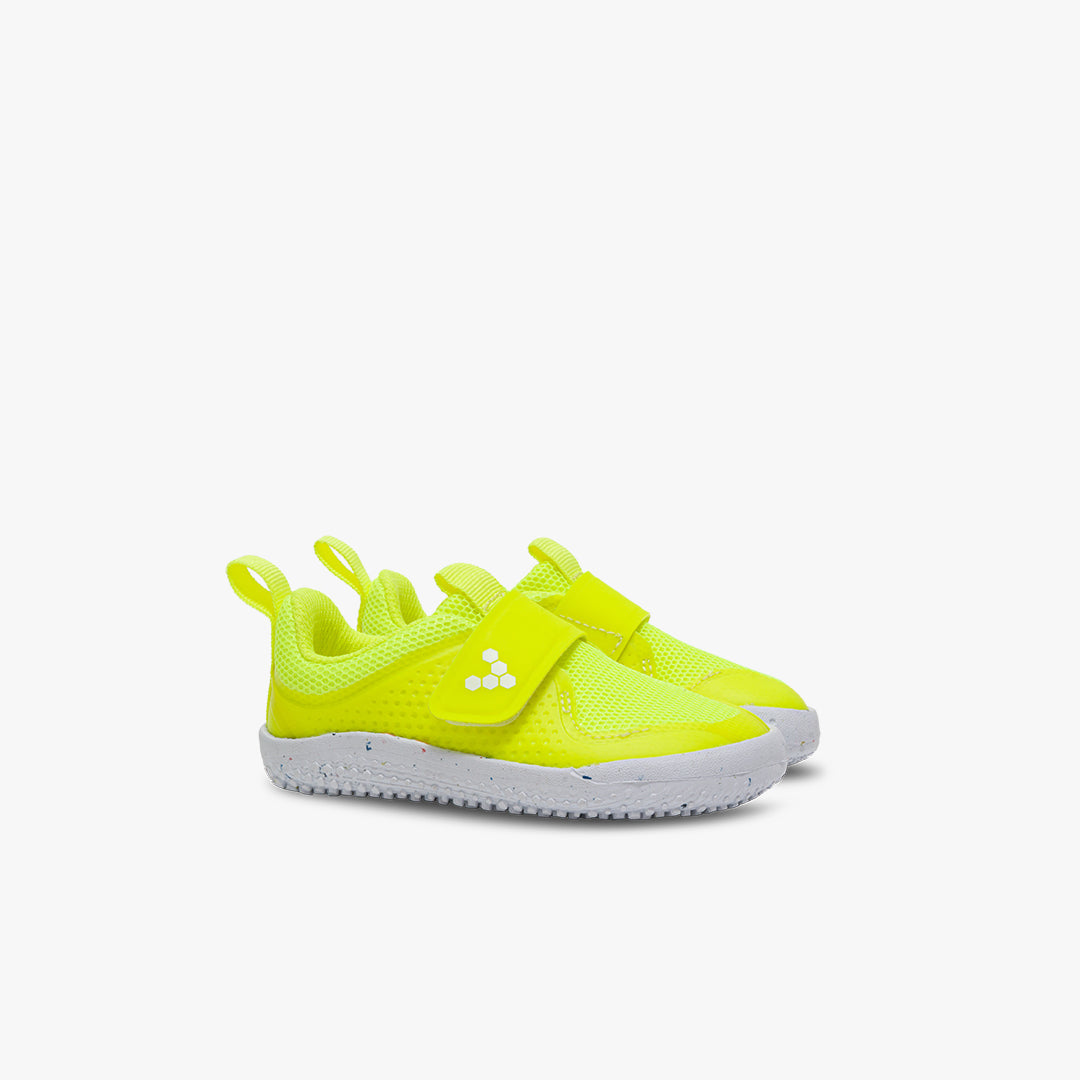 Vivobarefoot Primus Sport III Toddlers barfods træningssko til tumlinge i farven lemon zest, par