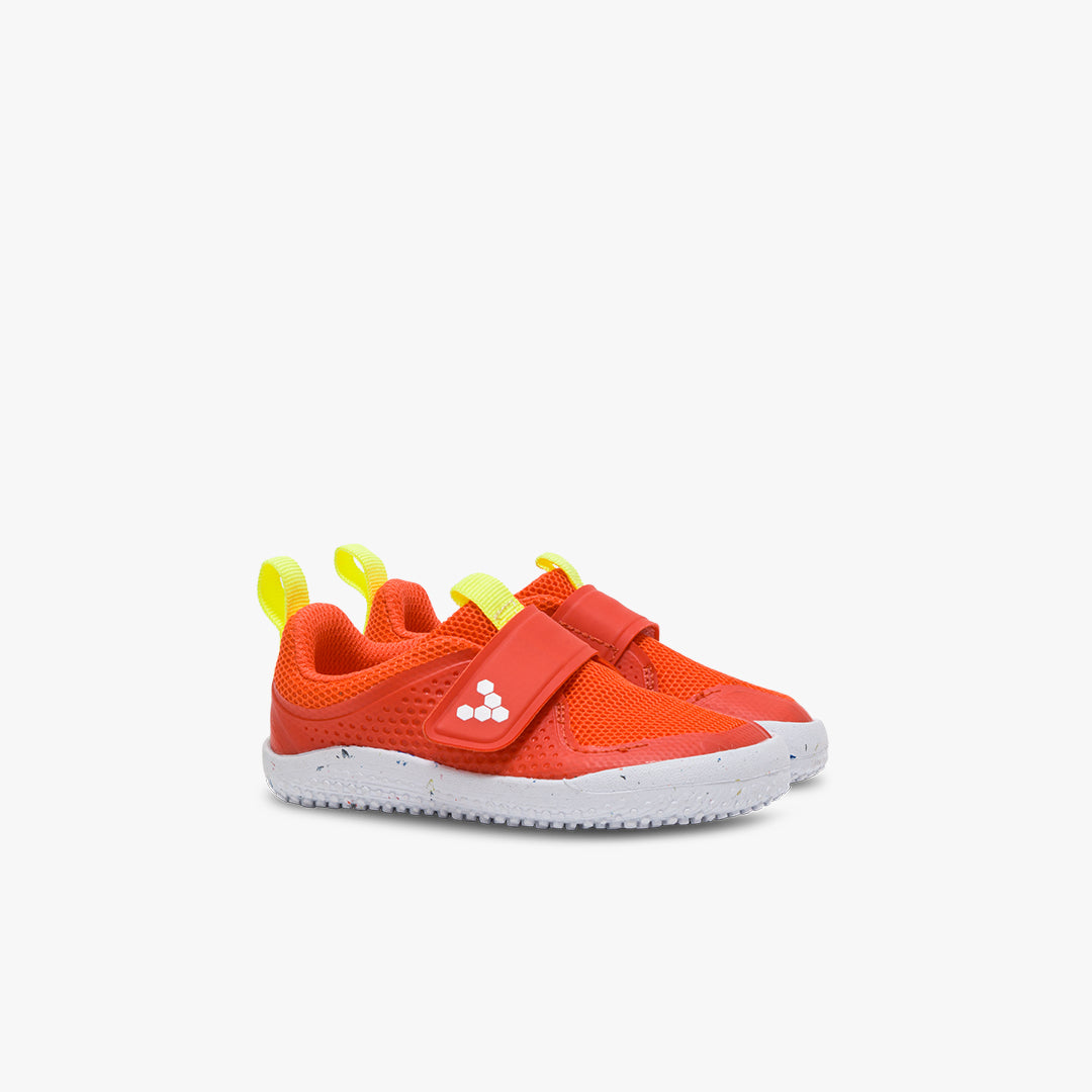 Vivobarefoot Primus Sport III Toddlers barfods træningssko til tumlinge i farven tomato, par