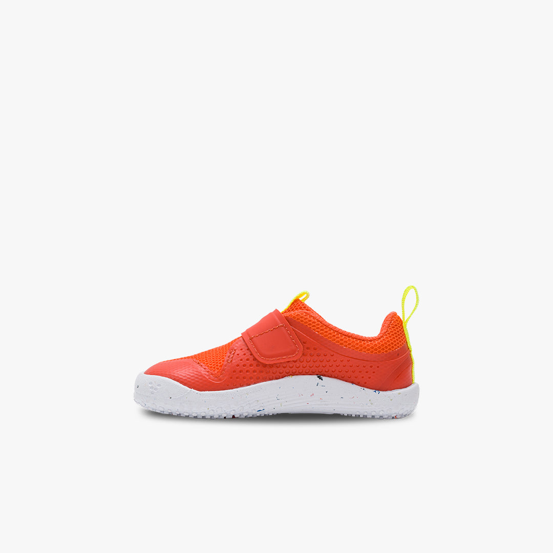 Vivobarefoot Primus Sport III Toddlers barfods træningssko til tumlinge i farven tomato, inderside