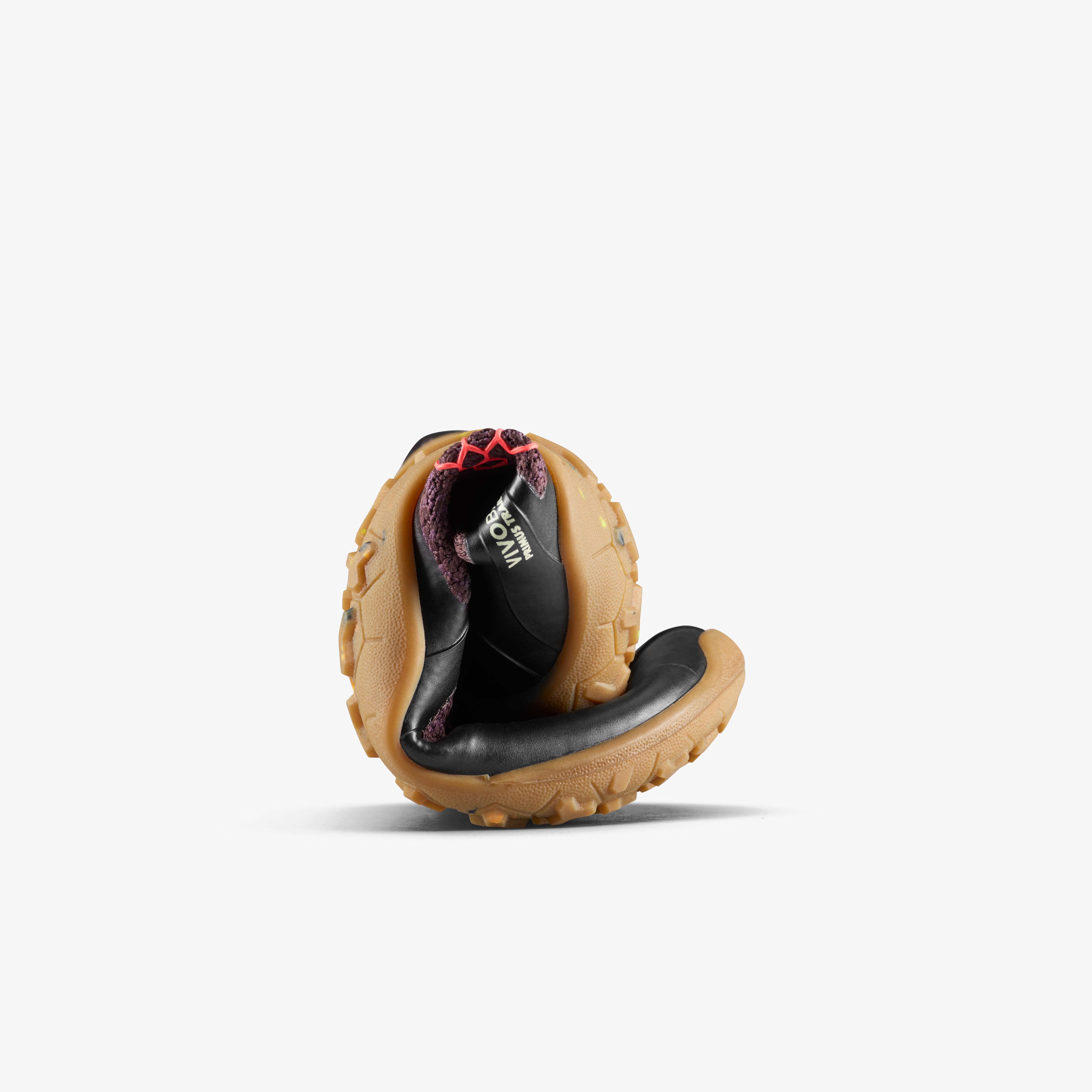 Vivobarefoot Primus Trail Knit FG Kids barfodssko til børn i farven huckleberry/ molten lava, rullet