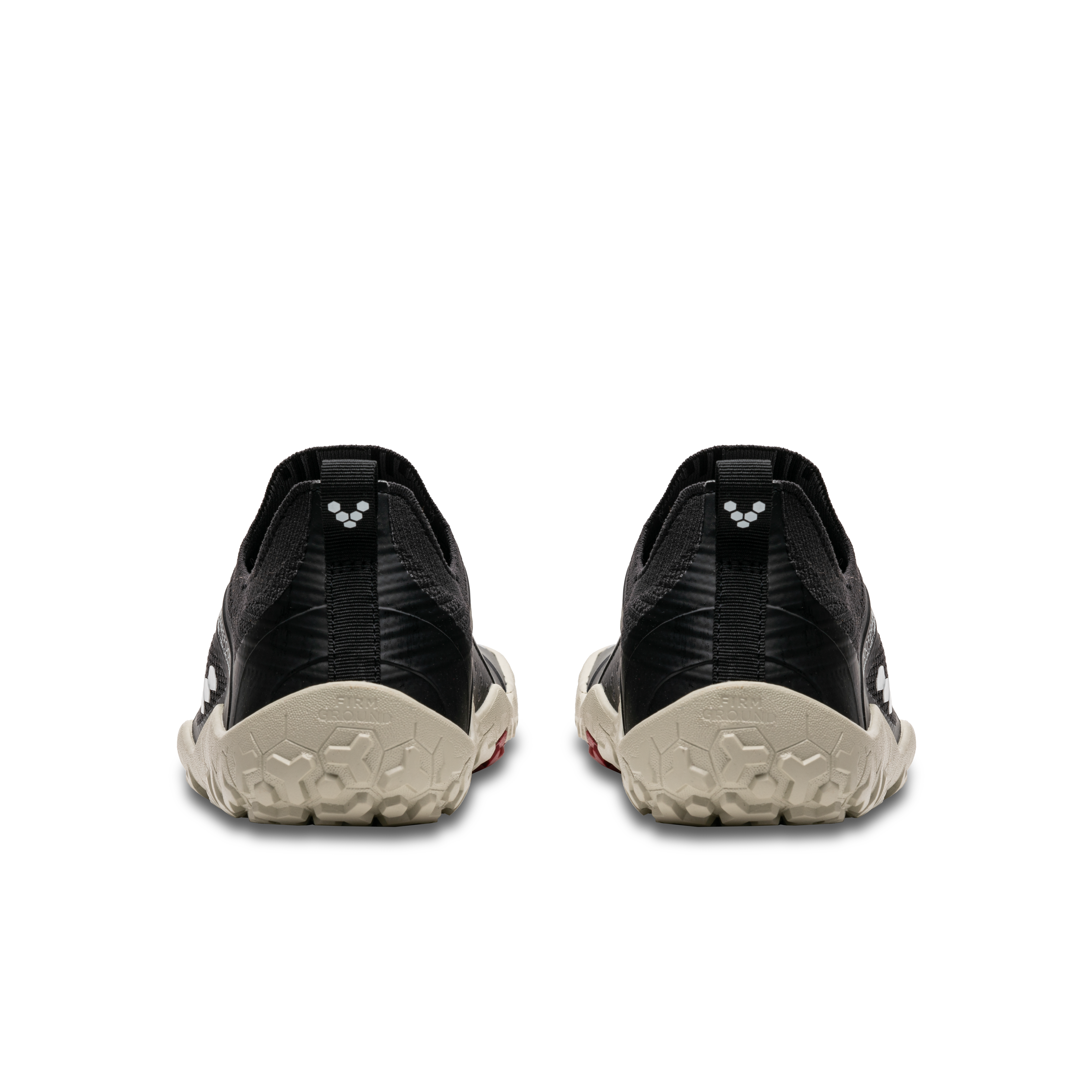 Vivobarefoot Primus Trail Knit FG Mens bagfra i varianten Obsidian / Limestone. Skoene er specielt designet til trail og barfodsløb med økovenlige materialer og skridsikker sål.