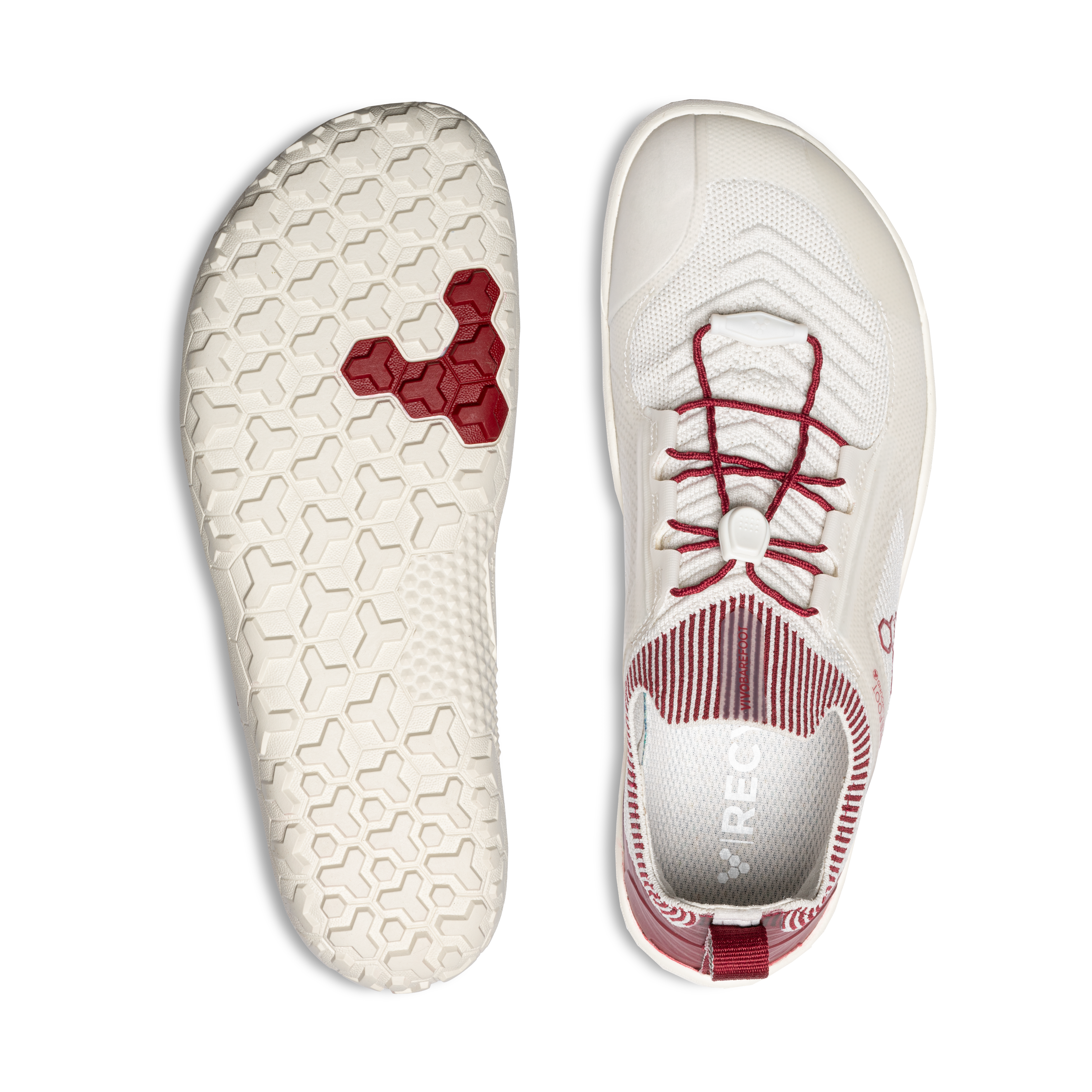 Vivobarefoot Primus Trail Knit FG Womens – Limestone/Rumba Red