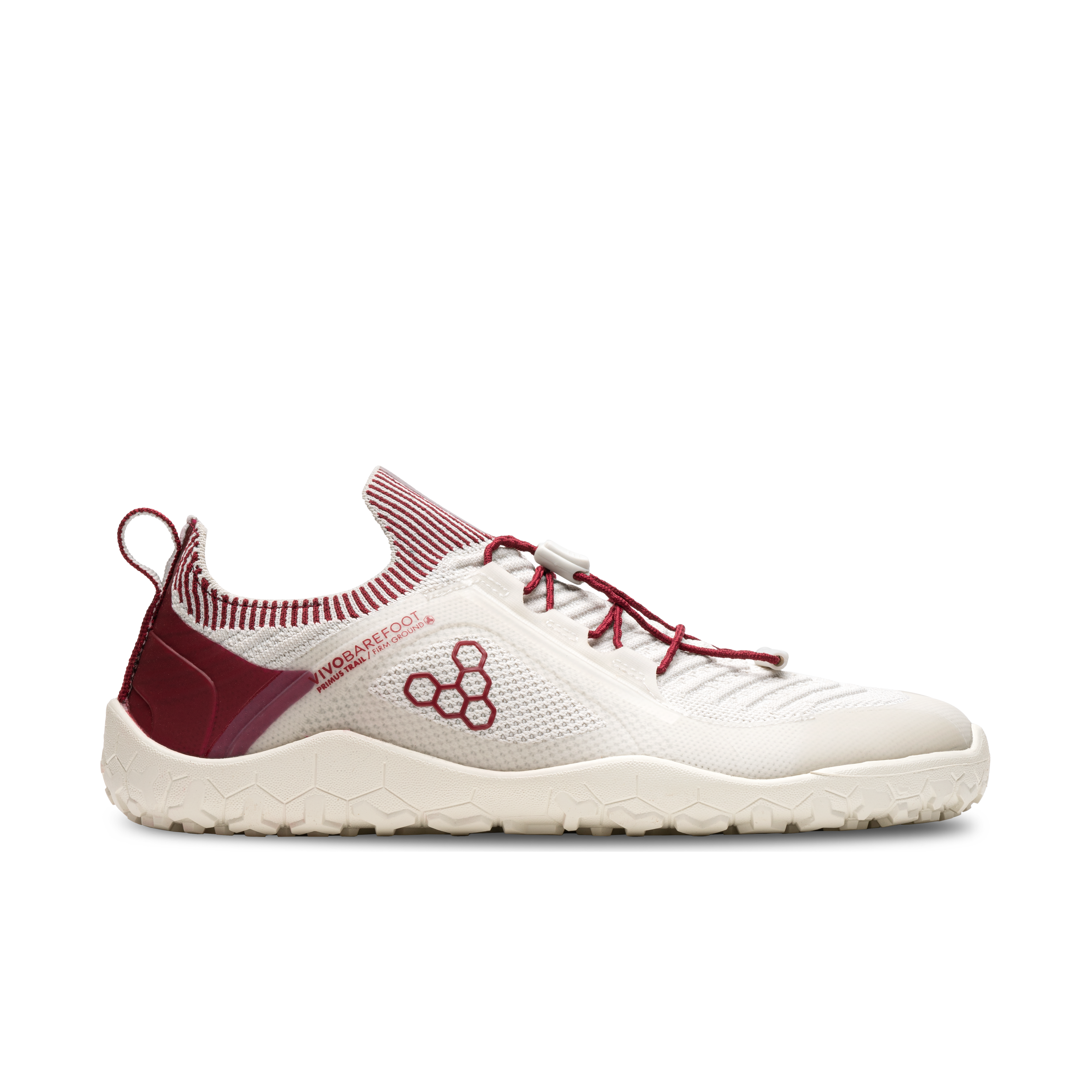 Vivobarefoot Primus Trail Knit FG Womens – Limestone/Rumba Red