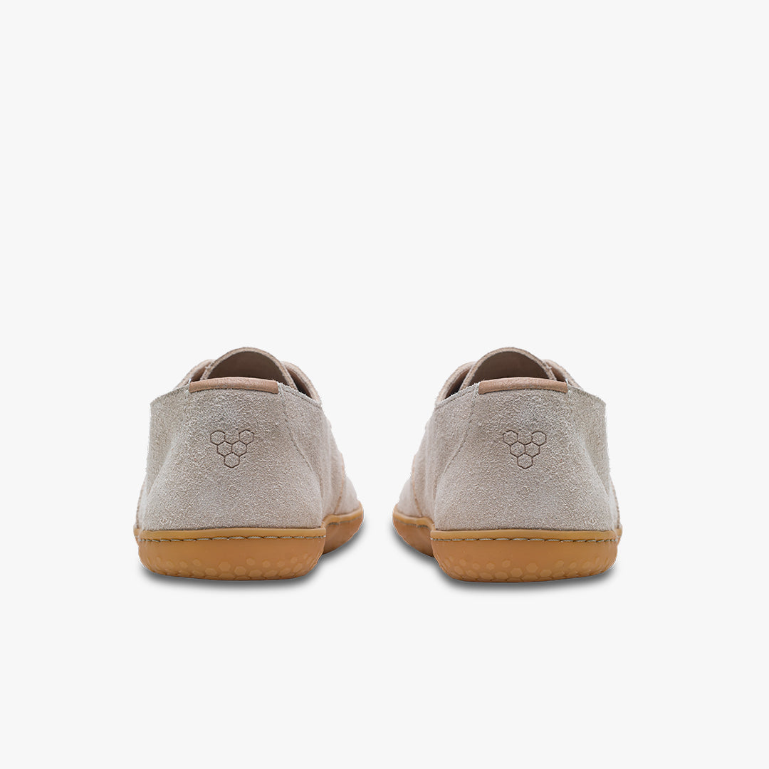 Vivobarefoot Ra III Mens barfods oxford business sko til mænd i farven sandstone, bagfra