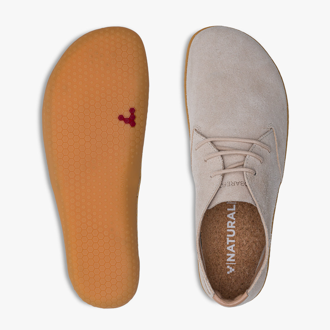 Vivobarefoot Ra III Womens barfods business oxford sko til kvinder i farven sandstone, top