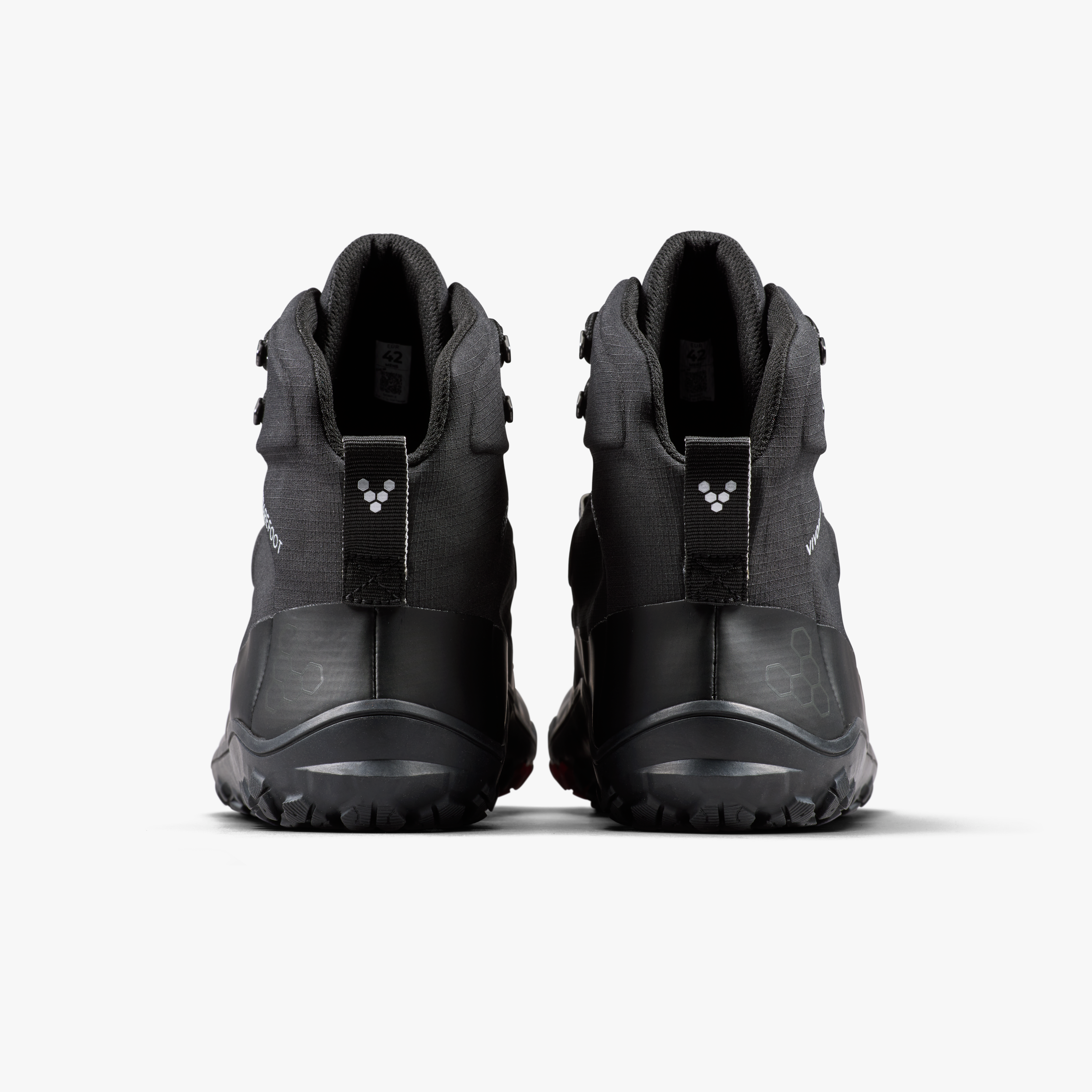 Vivobarefoot Tracker Textile AT II Mens barfodssko til mænd i farven obsidian, bagfra