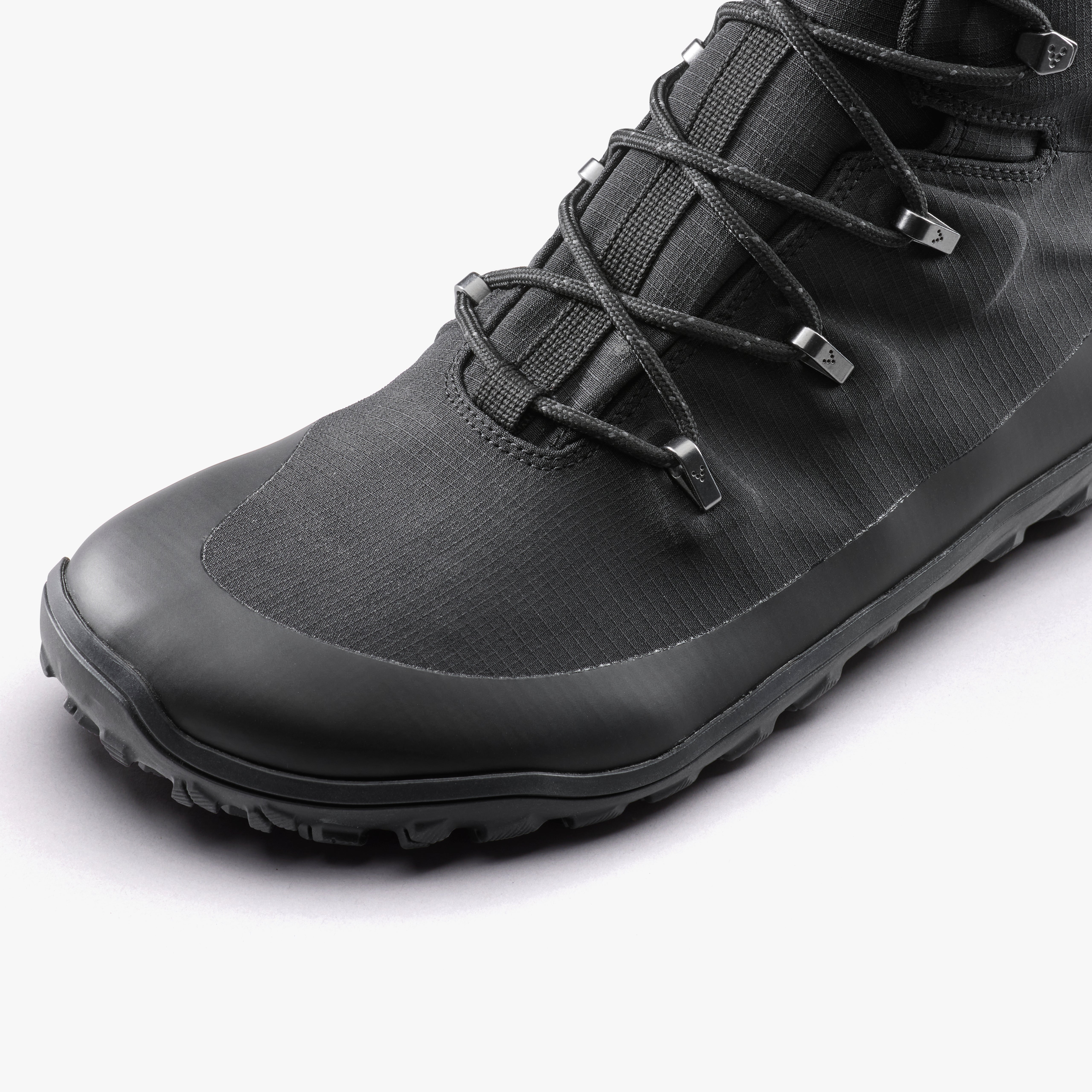 Vivobarefoot Tracker Textile AT II Mens barfodssko til mænd i farven obsidian, nærbillede