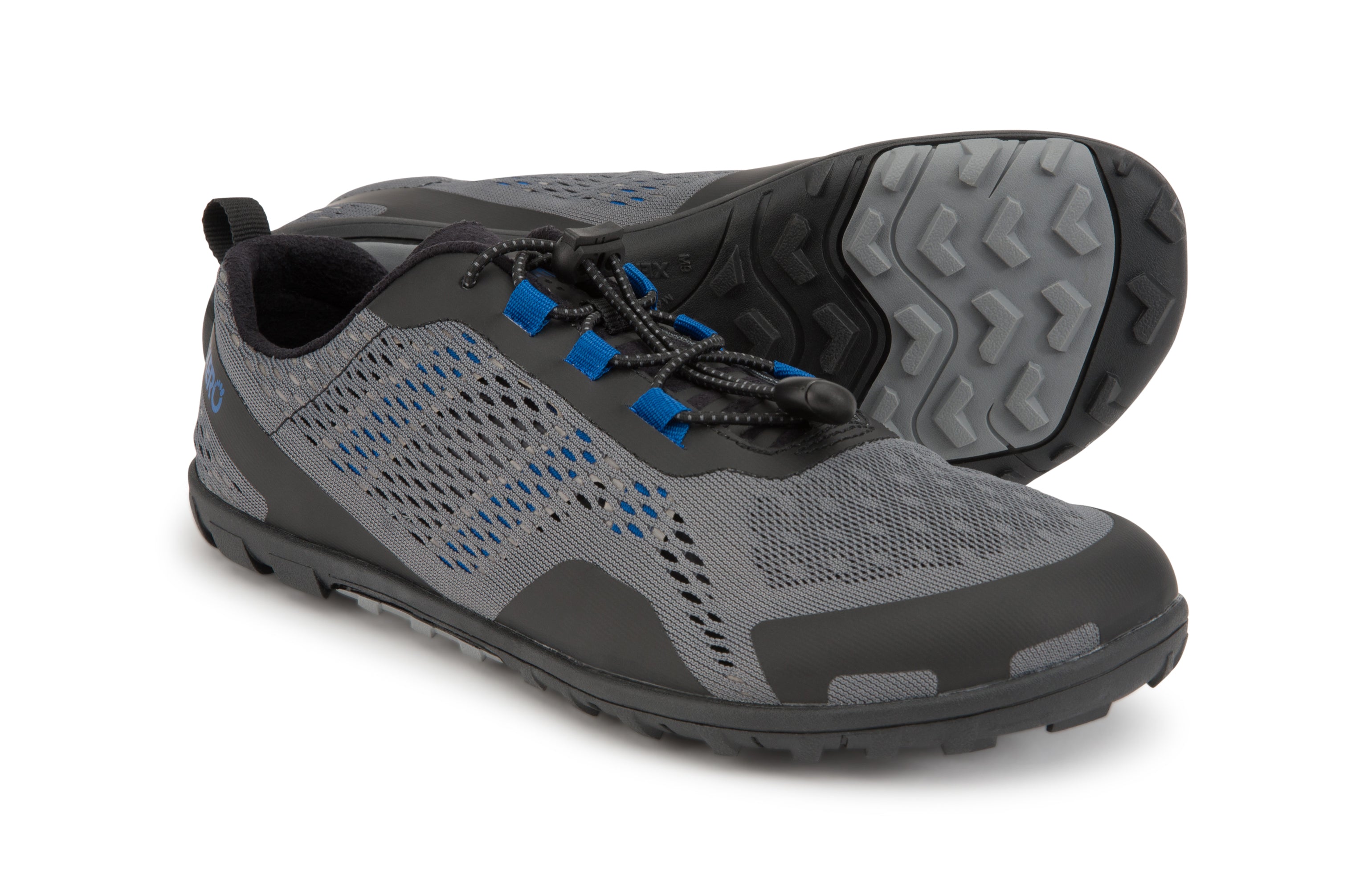 Xero Shoes Aqua X Sport barfods vand træningssko til mænd i farven steel gray / blue, par