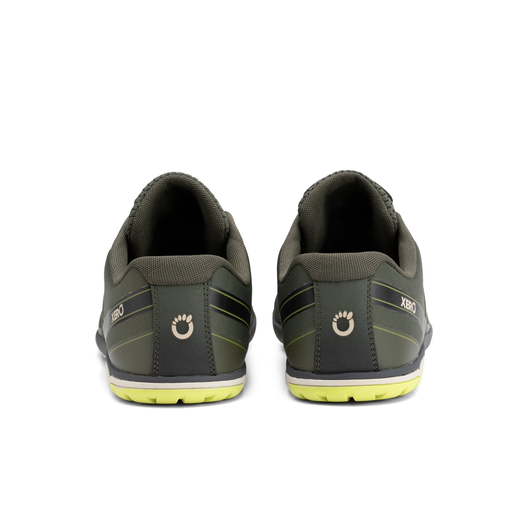 Xero Shoes HFS II barfodssko til herre i farven Army Green, set bagfra