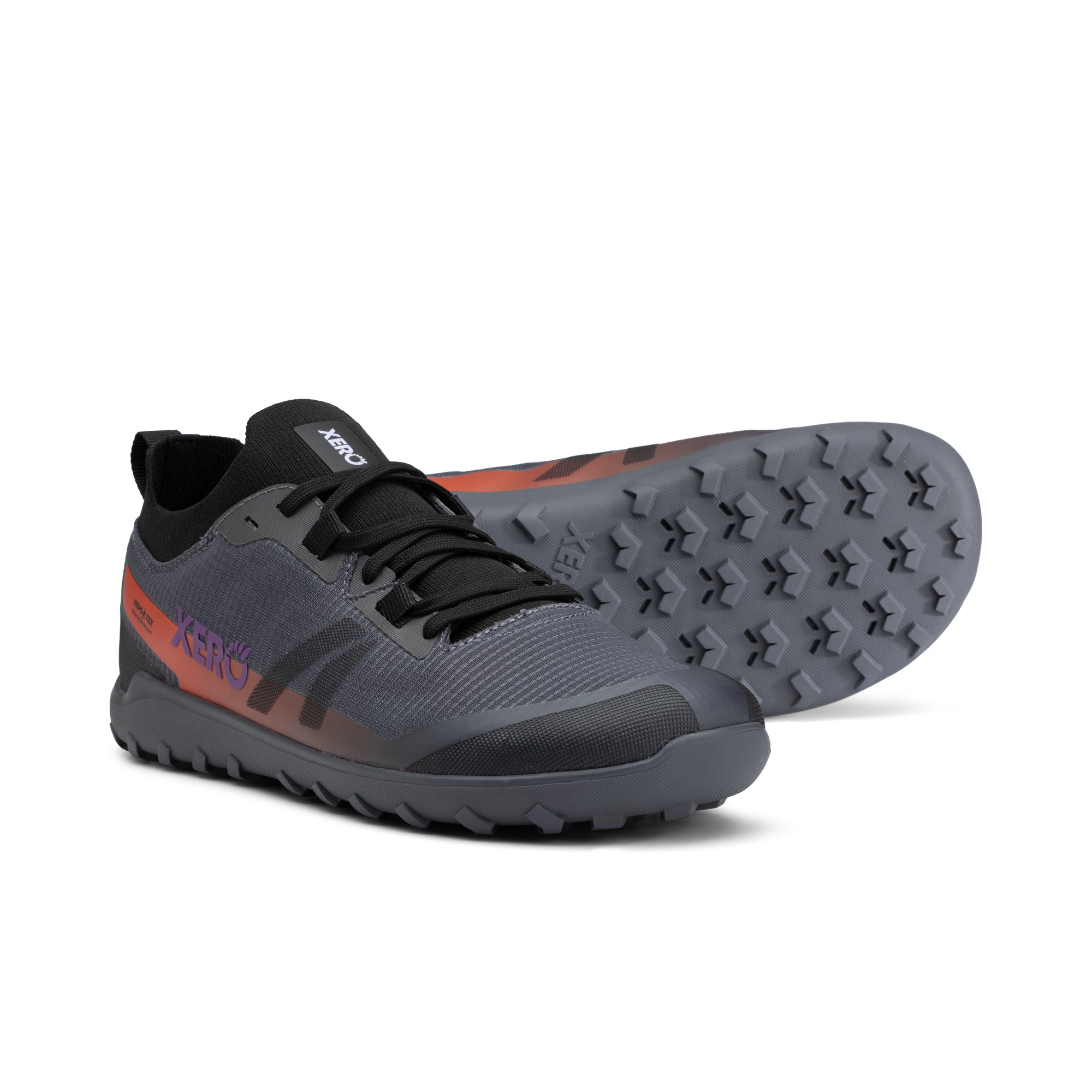 Xero Shoes Mesa Summit WP barfodssko til dame i farven Asphalt / Multi, set som par