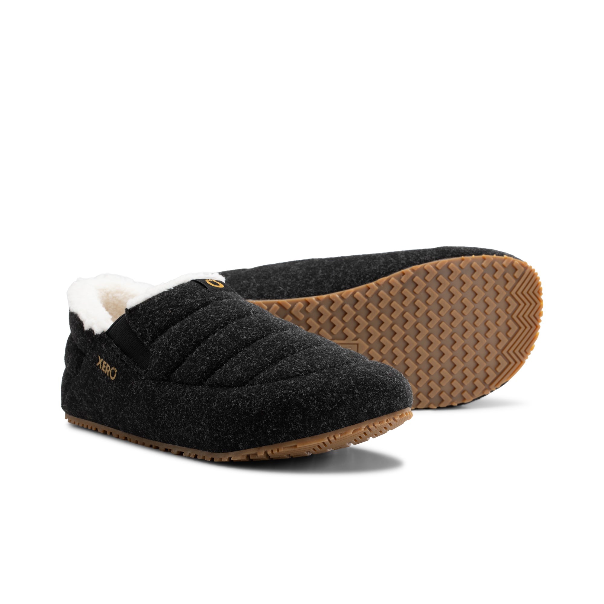 Xero Shoes Pagosa Cozy hjemmesko til herre i farven Asphalt, set som par