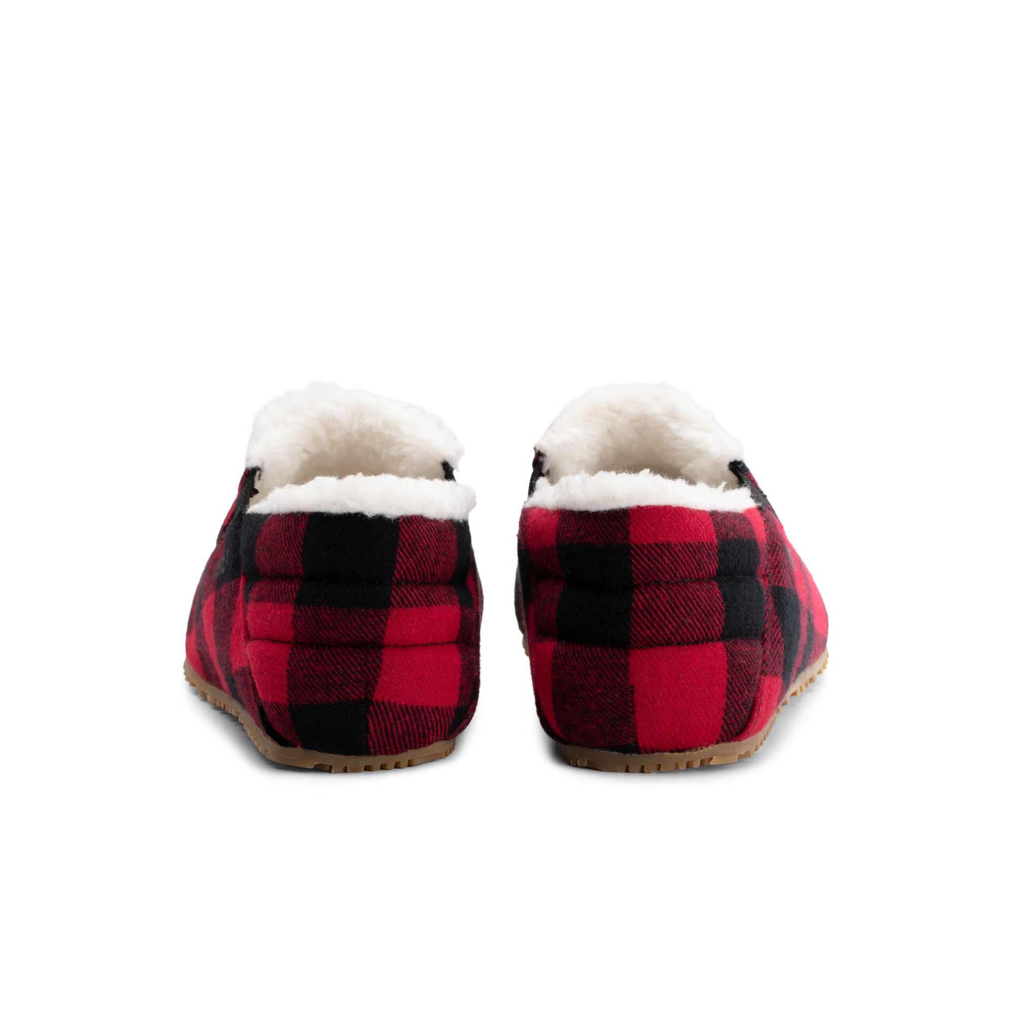 Xero Shoes Pagosa Cozy hjemmesko til dame i farven Buffalo Plaid, set bagfra