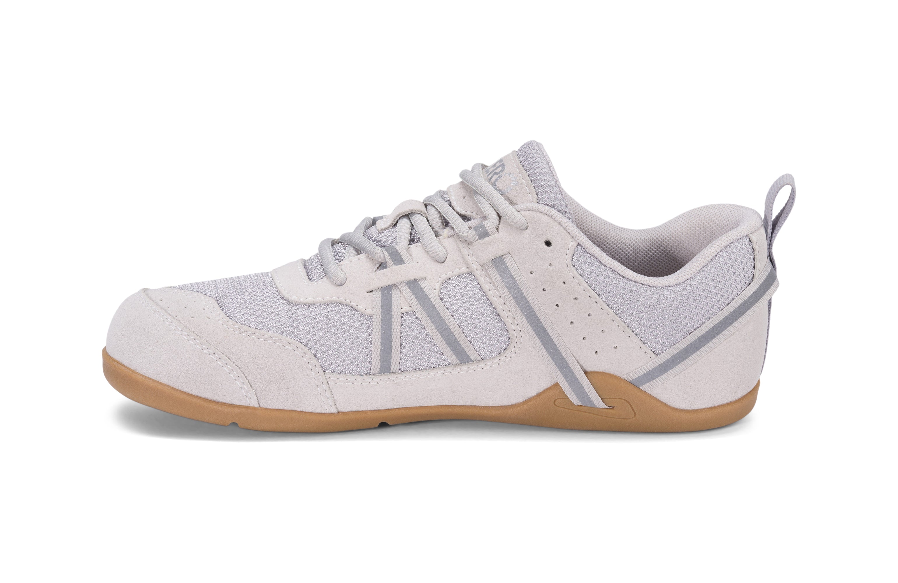 Mærkbare Prio Suede Womens barfods athleisure trainer til kvinder i farven quite gray, inderside