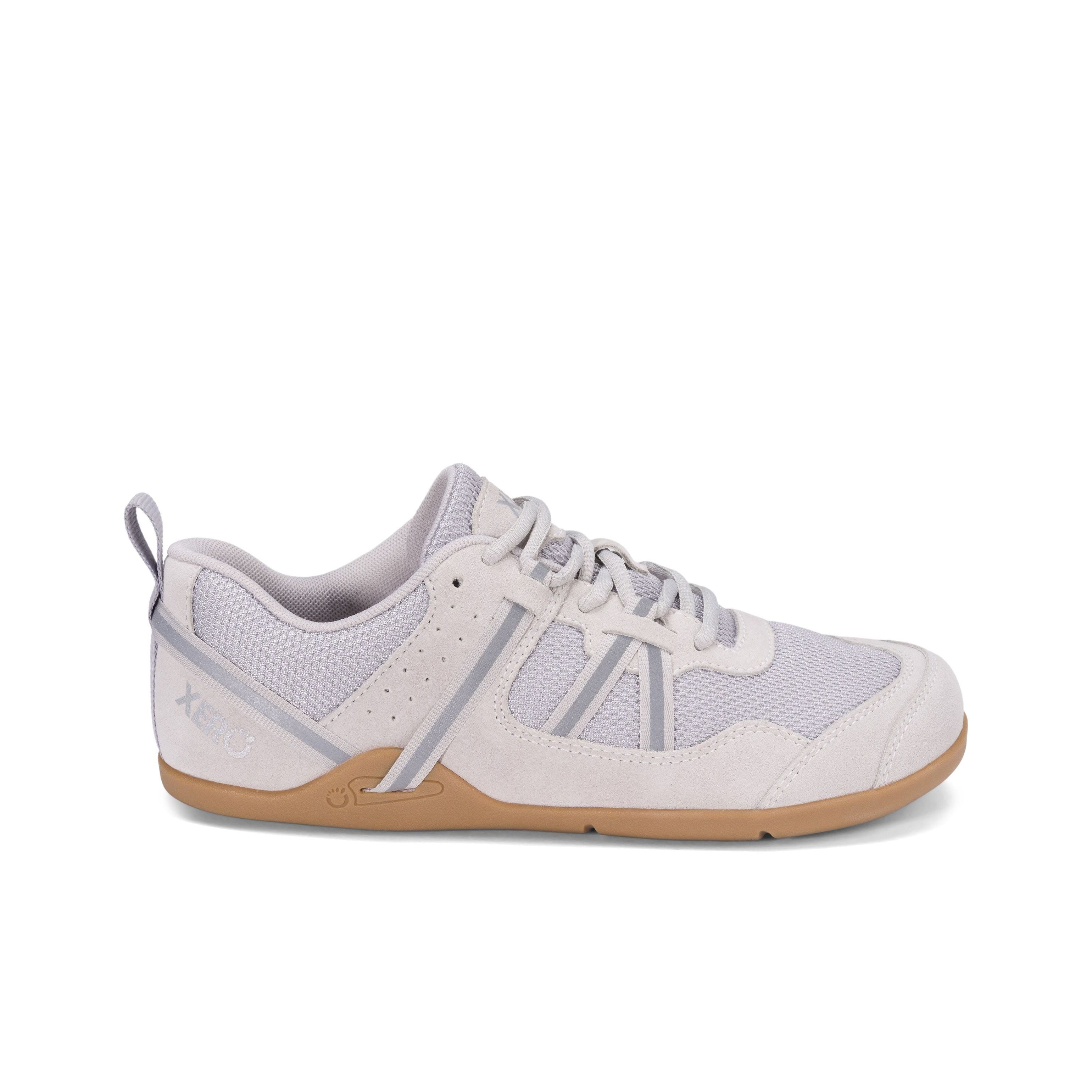 Mærkbare Prio Suede Womens barfods athleisure trainer til kvinder i farven quite gray, yderside