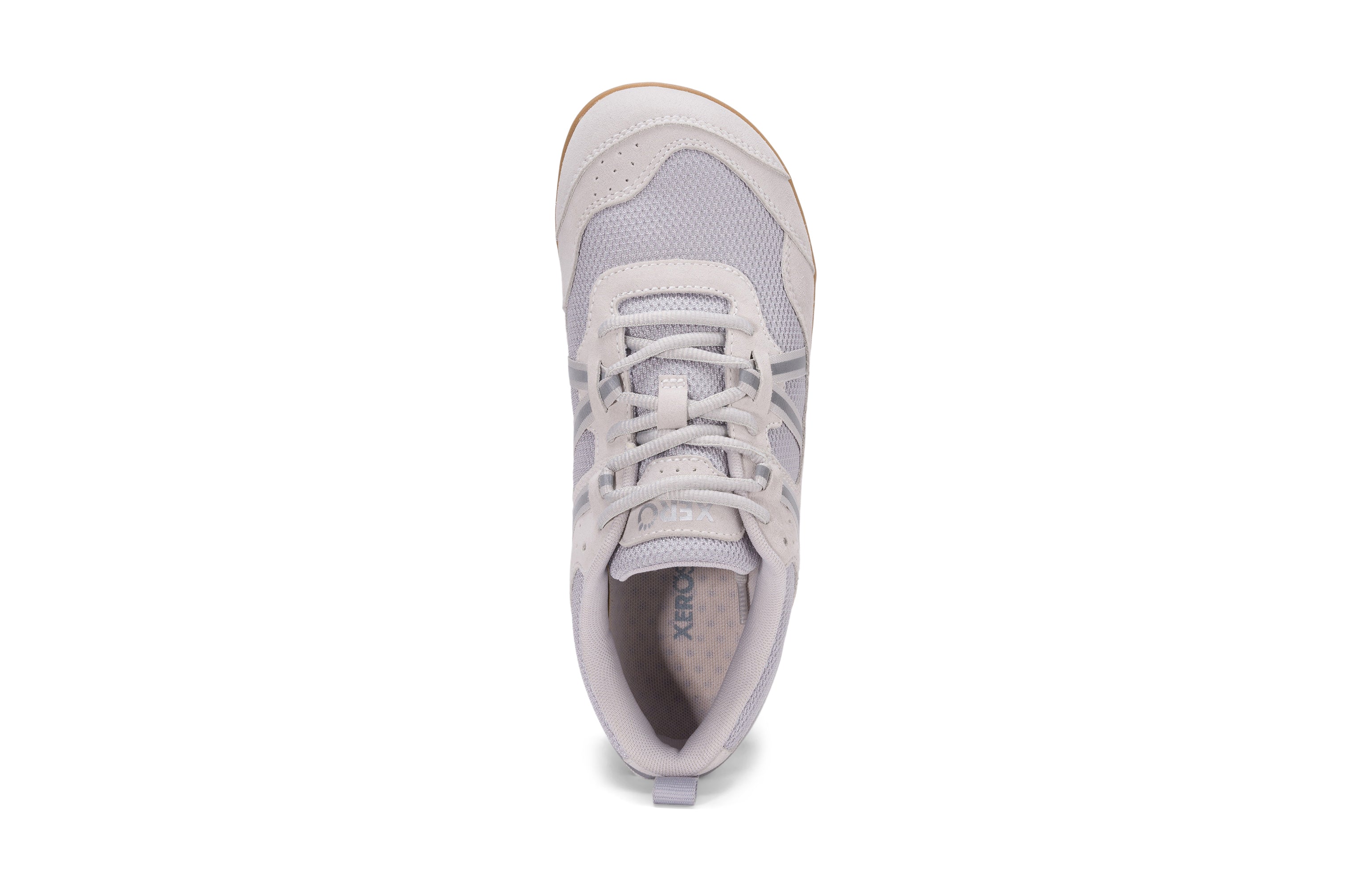 Mærkbare Prio Suede Womens barfods athleisure trainer til kvinder i farven quite gray, top